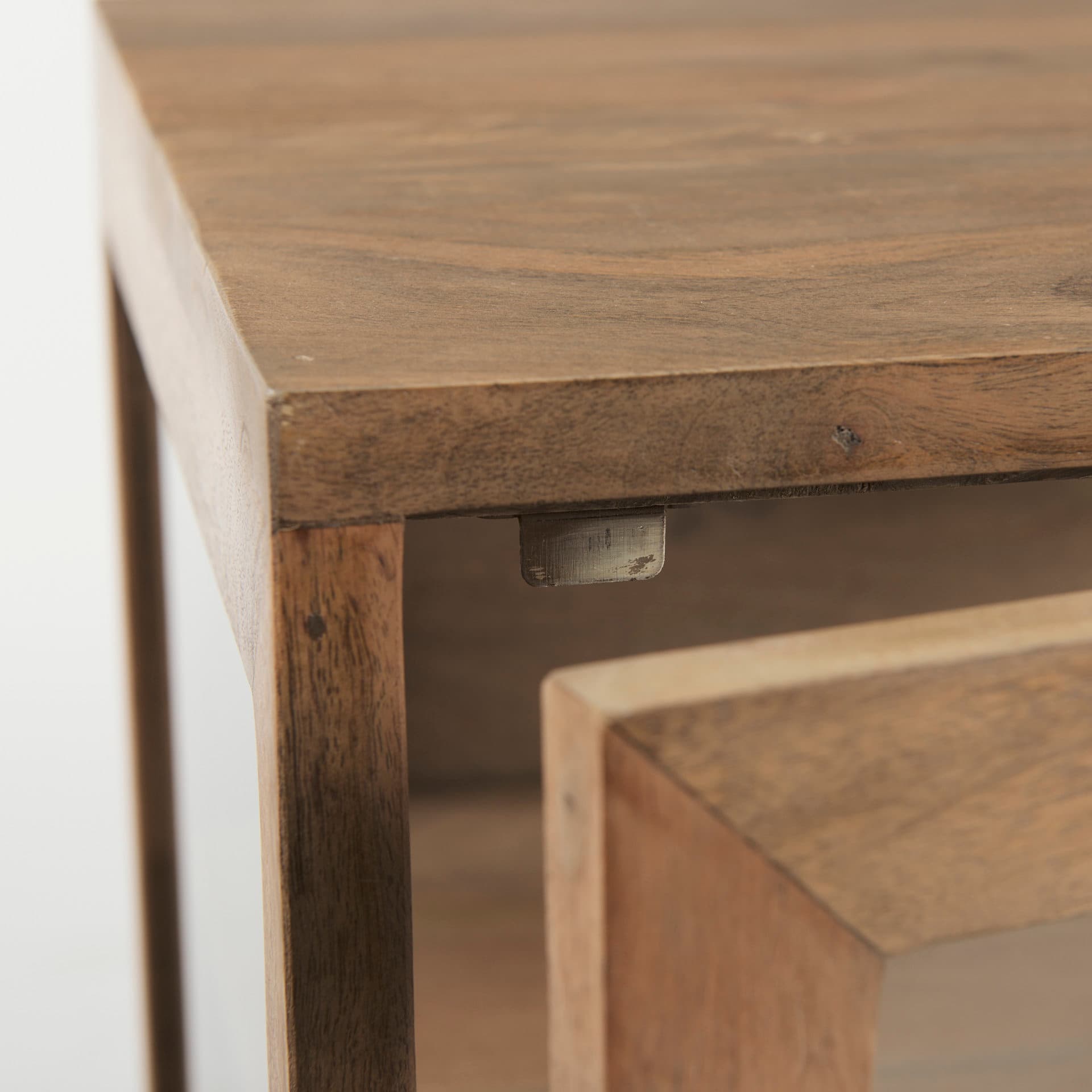 Arelius 20L x 18W x 26H Light Brown Wood W/ Black Metal Frame End/Side Table — product photograph