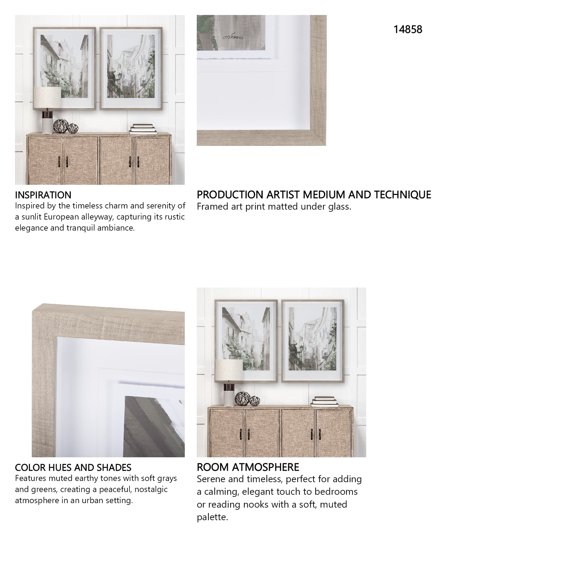 The Old Lodge Lane I by Natalia a Framed Art Print Matted under Glass — in a styled room