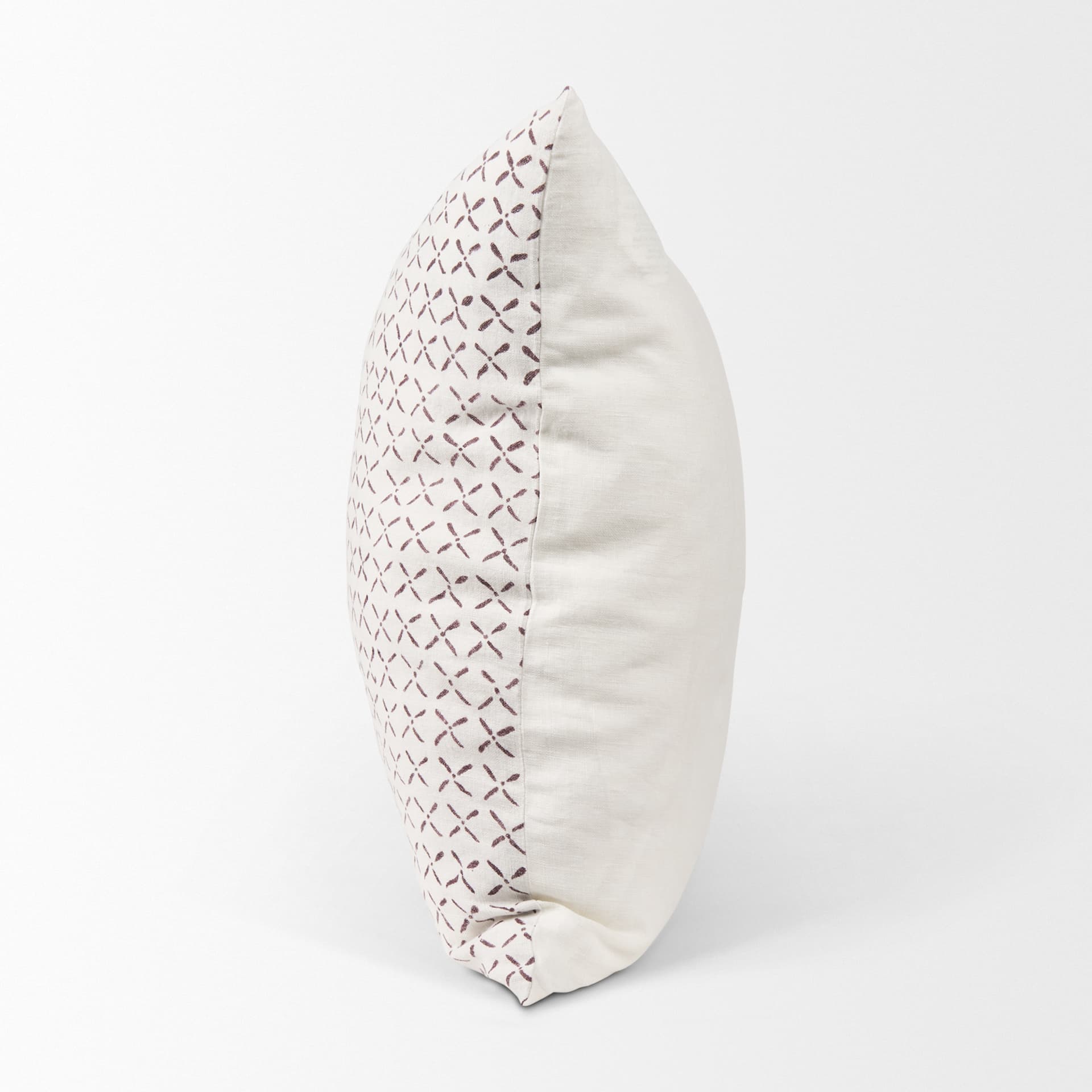 Jayden 22x22 Cream w/ Merlot Print Linen Square Pillow Cover — product photograph