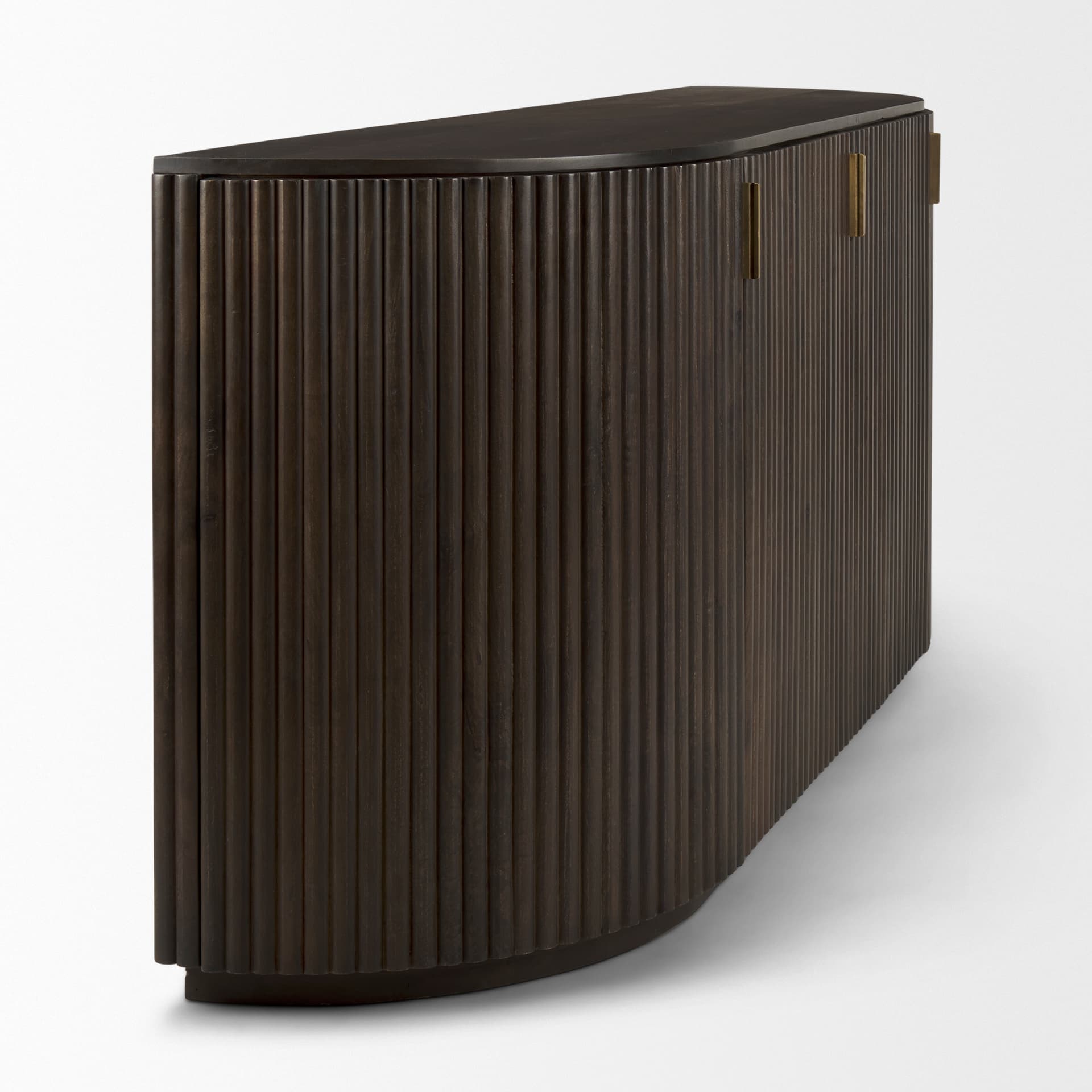 Terra 72L x 18W x 32H Dark Brown Wood Fluted Sideboard — product photograph