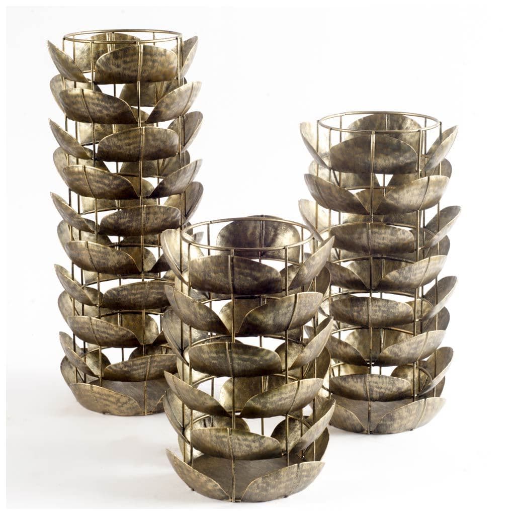 Henley I Small Bronze Metal Decorative Table Candle Holder — product photograph
