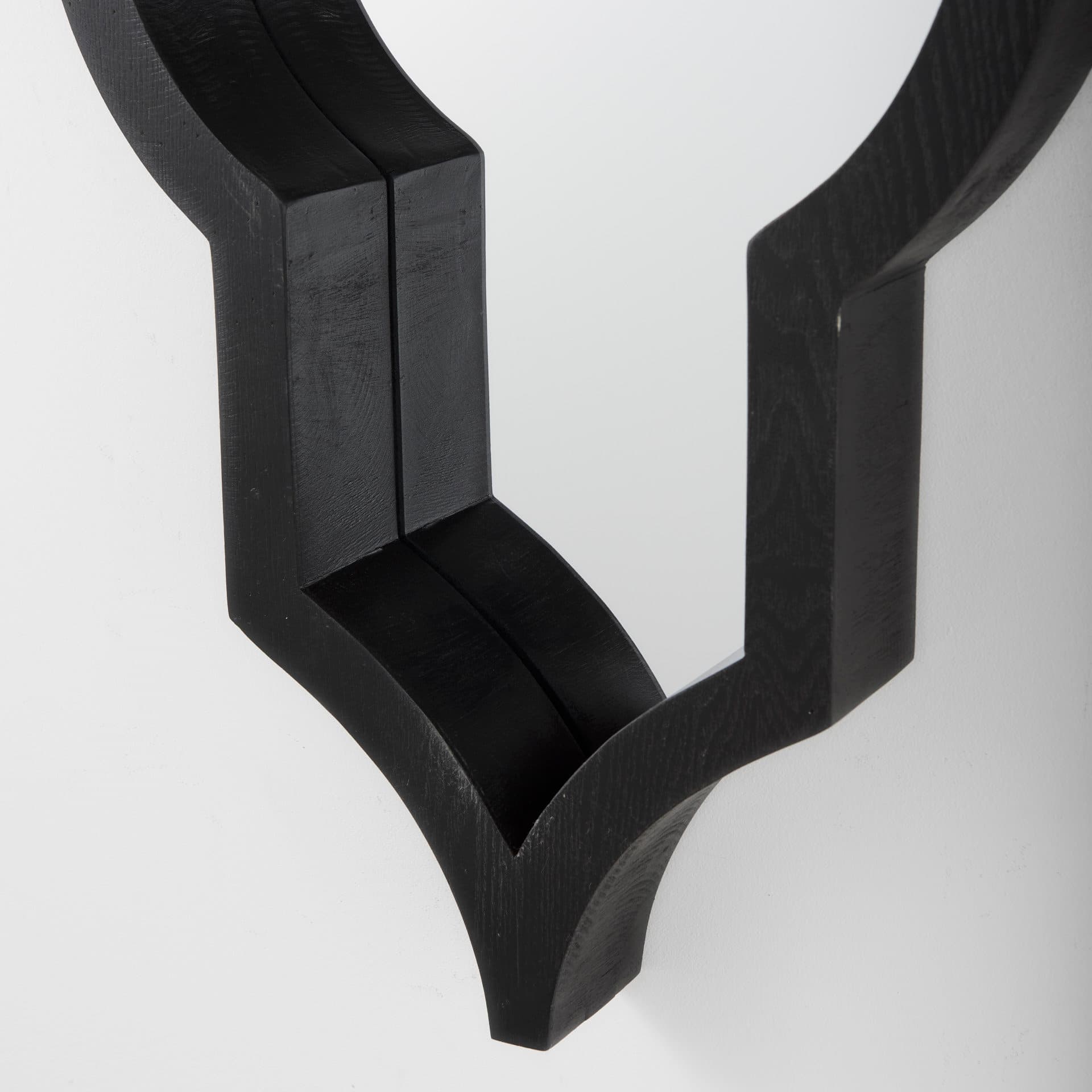 Tamanar 15.0 x 3.0 x 34.1 Black Wood Frame Wall Mirror — product photograph