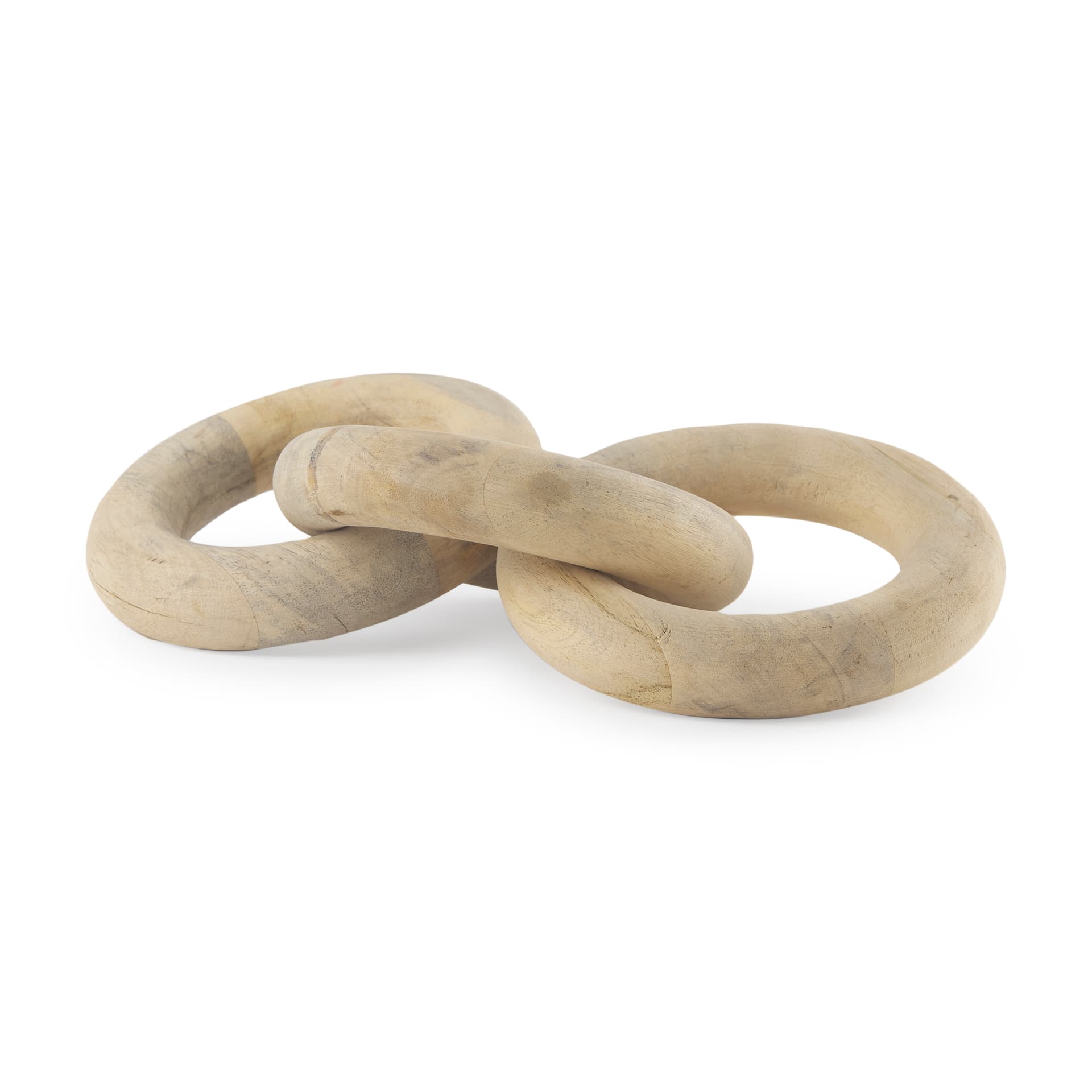 Alize Solid Wood Circular Chain Link Decorative Object — product photograph
