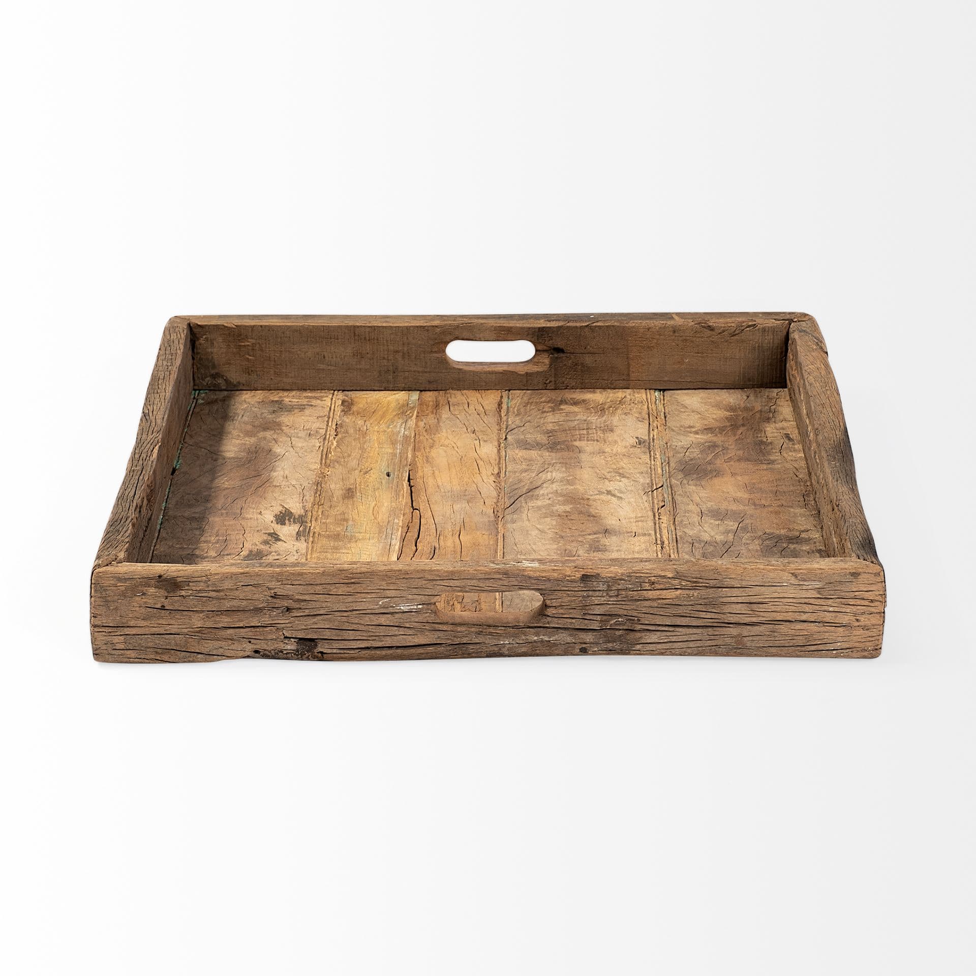 Carson (Small) 24L x 24W Brown Reclaimed Wood Tray — product photograph
