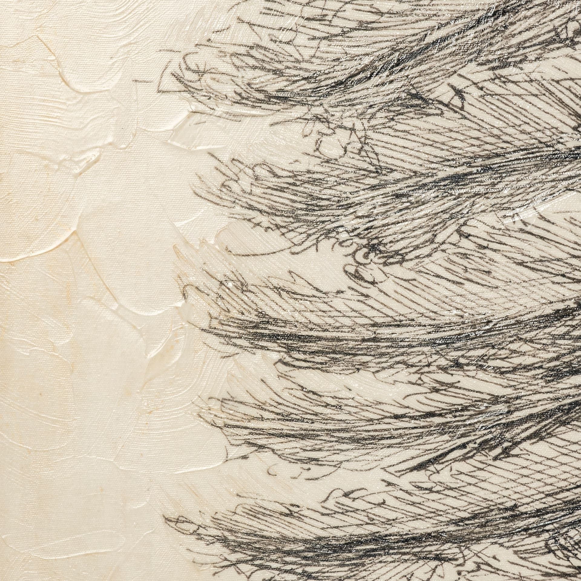 Pacific North West Tree Sketch II by Melissa Wang a Hand Embellished Textured Canvas — product photograph