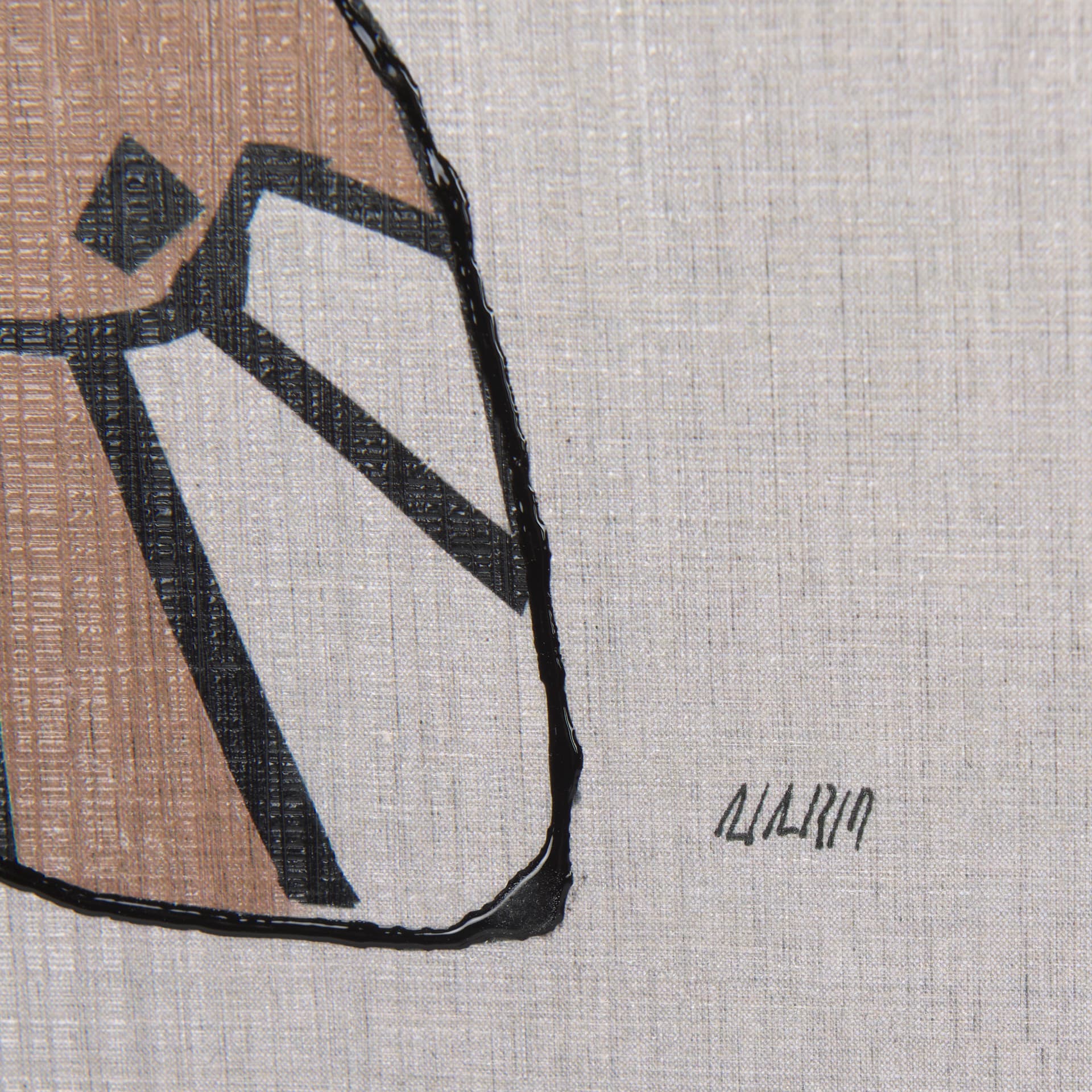 Moth II by Mercana Studio a Hand Embellished Textured Framed Art Print — product photograph