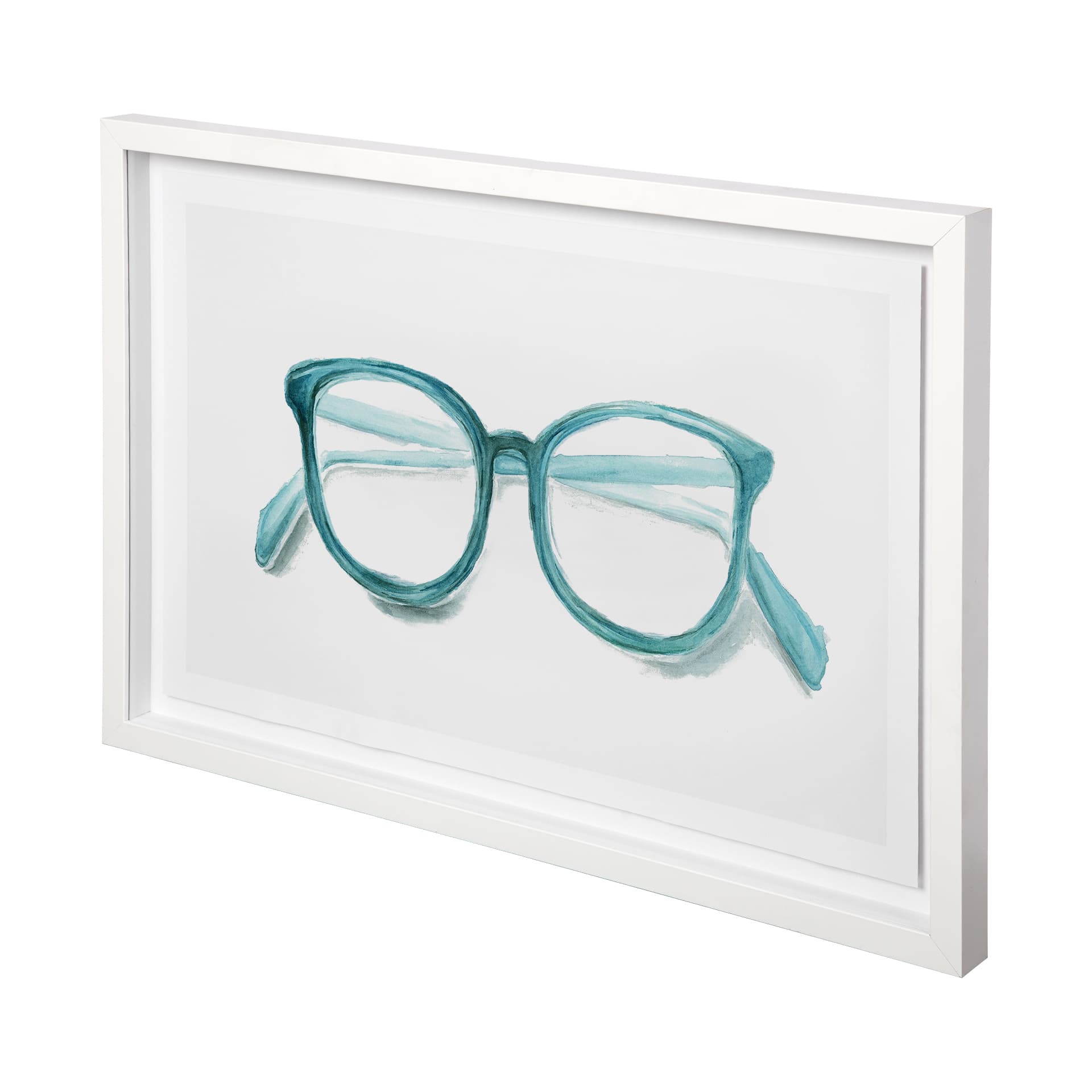 Glasses Aqua by Mercana Studio a Framed Art Print Matted under Glass — product photograph