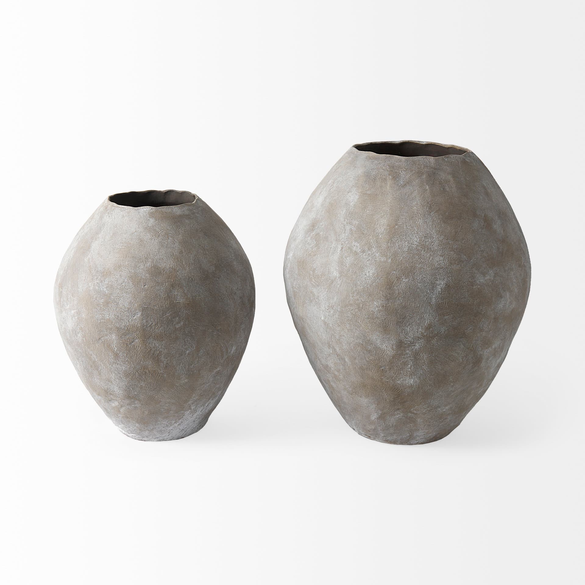 Gobi 19.75L x 24H Large Tan Ceramic Oval Vase — product photograph