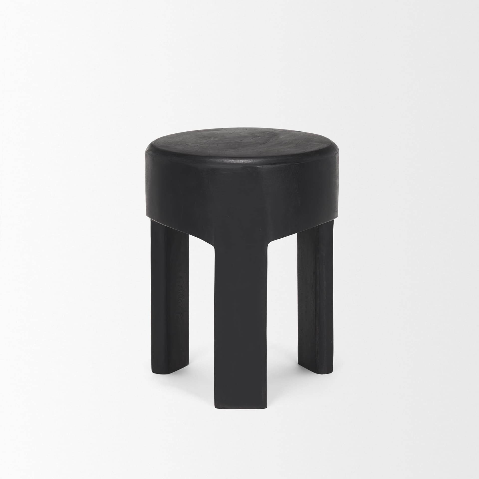 Riya Solid Black Wooden Stool — product photograph