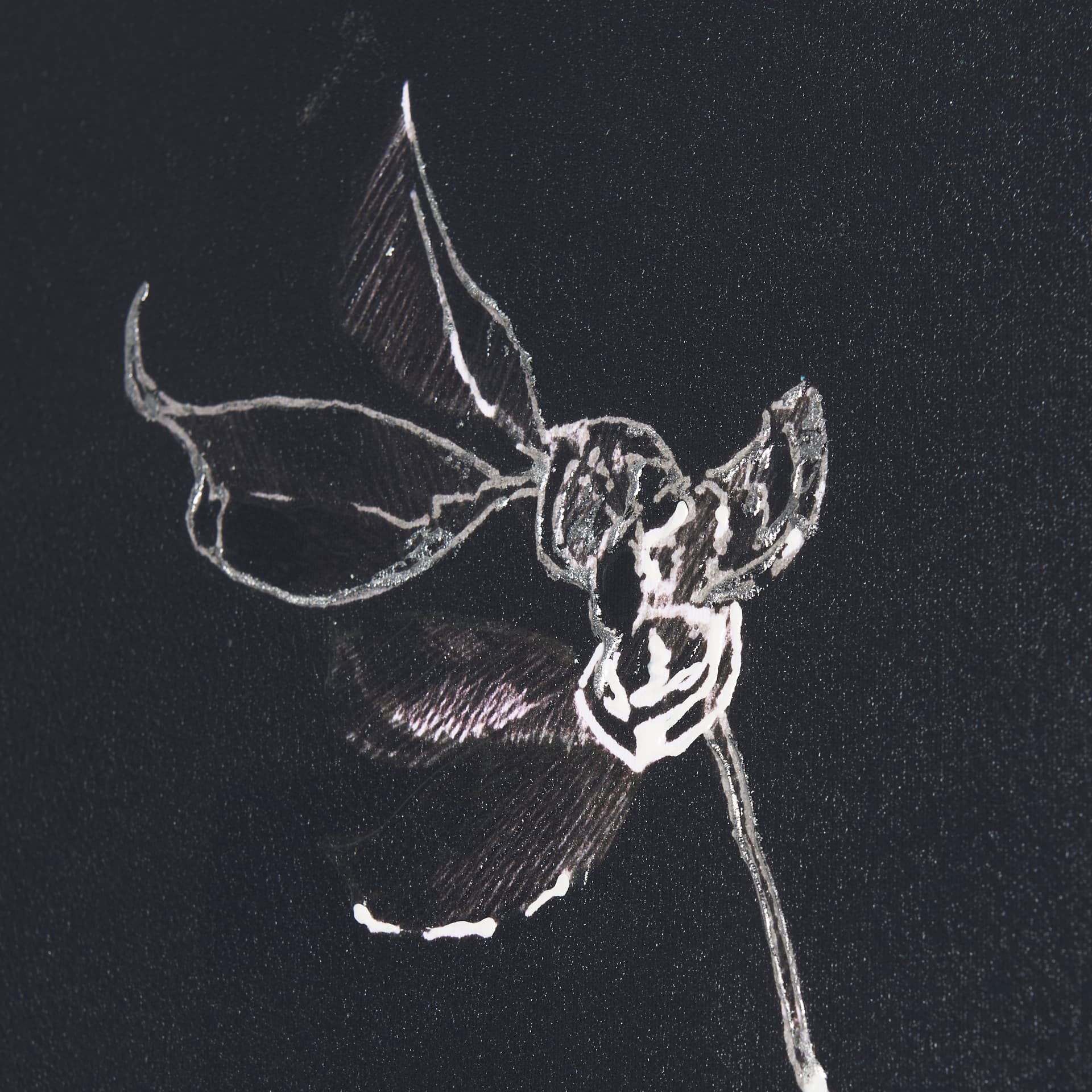 Ikebana Dark II by Mercana Studio a Hand Embellished Textured Canvas — product photograph