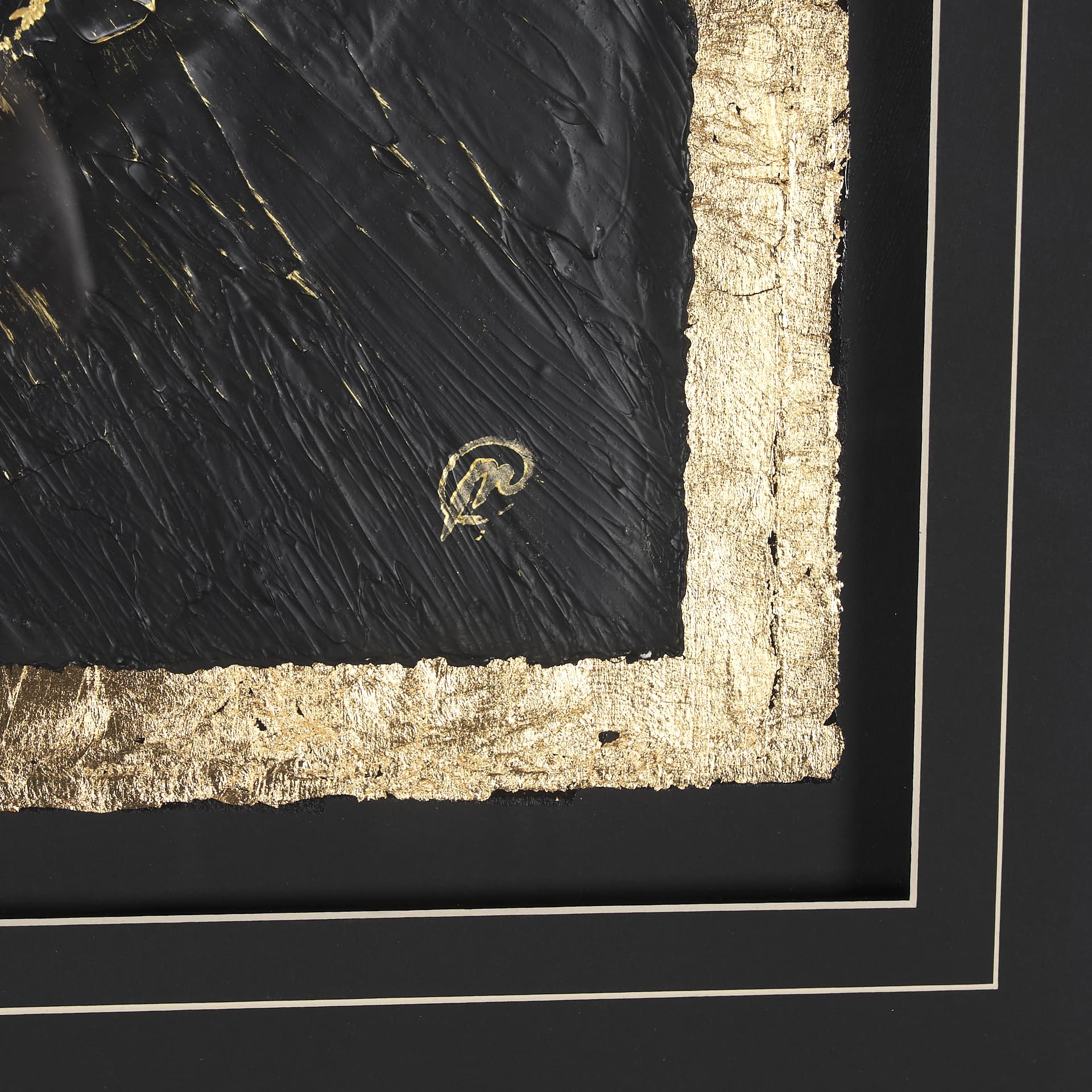 Caldera Black by Studio M a handmade Original Framed Artwork under Glass — product photograph