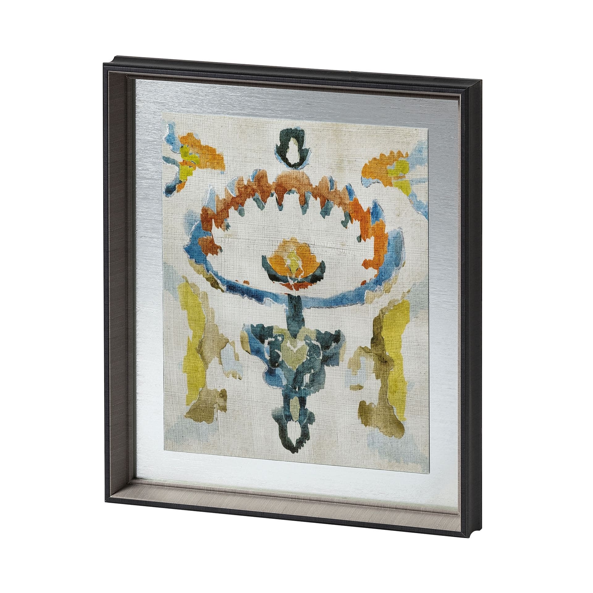 Bohemian Ikat VI by Chariklia Zarris a Hand Embellished Textured Framed Art Print Matted under Glass — product photograph