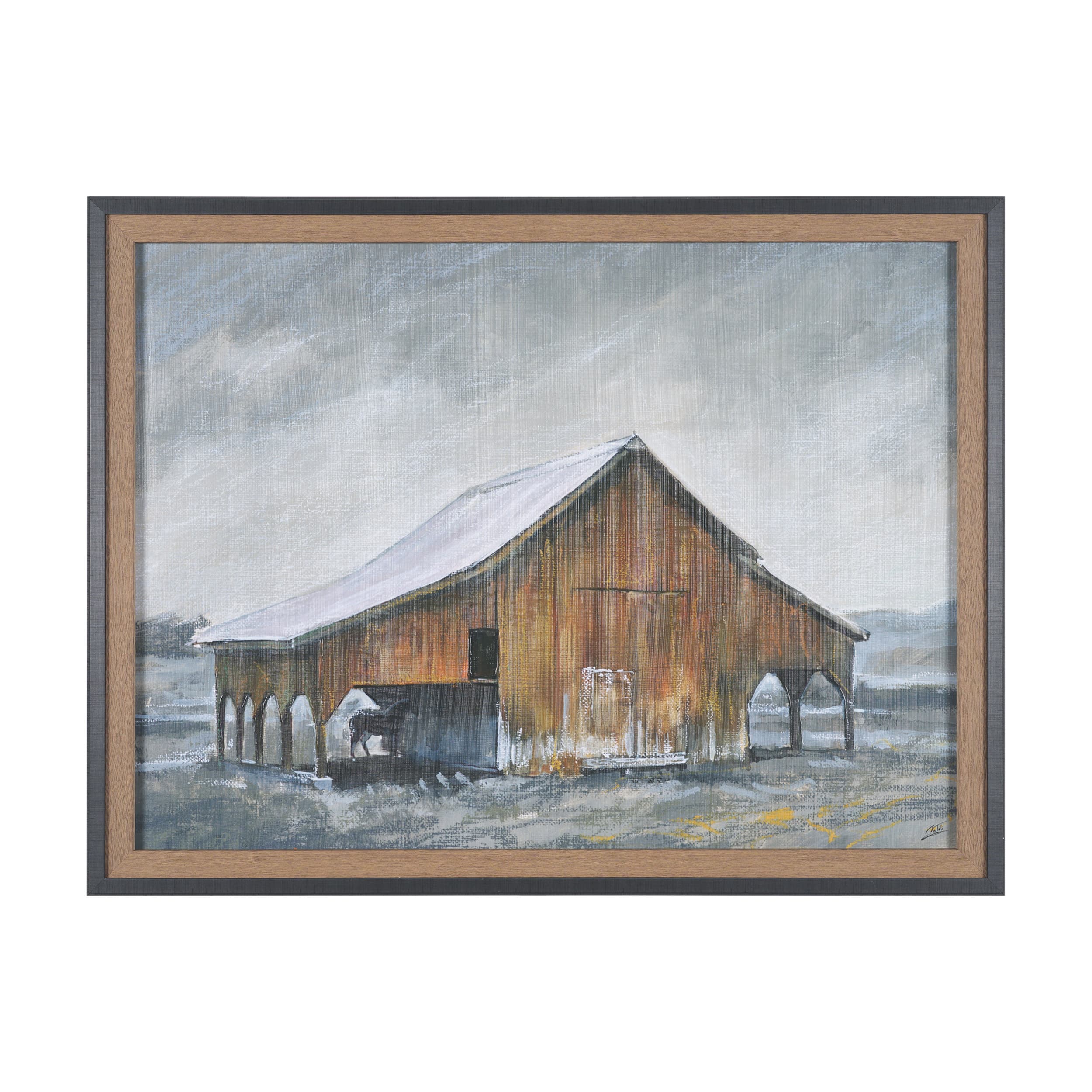Old Barn III by Mercana Studio a Hand Embellished Textured Framed Art Print — product photograph