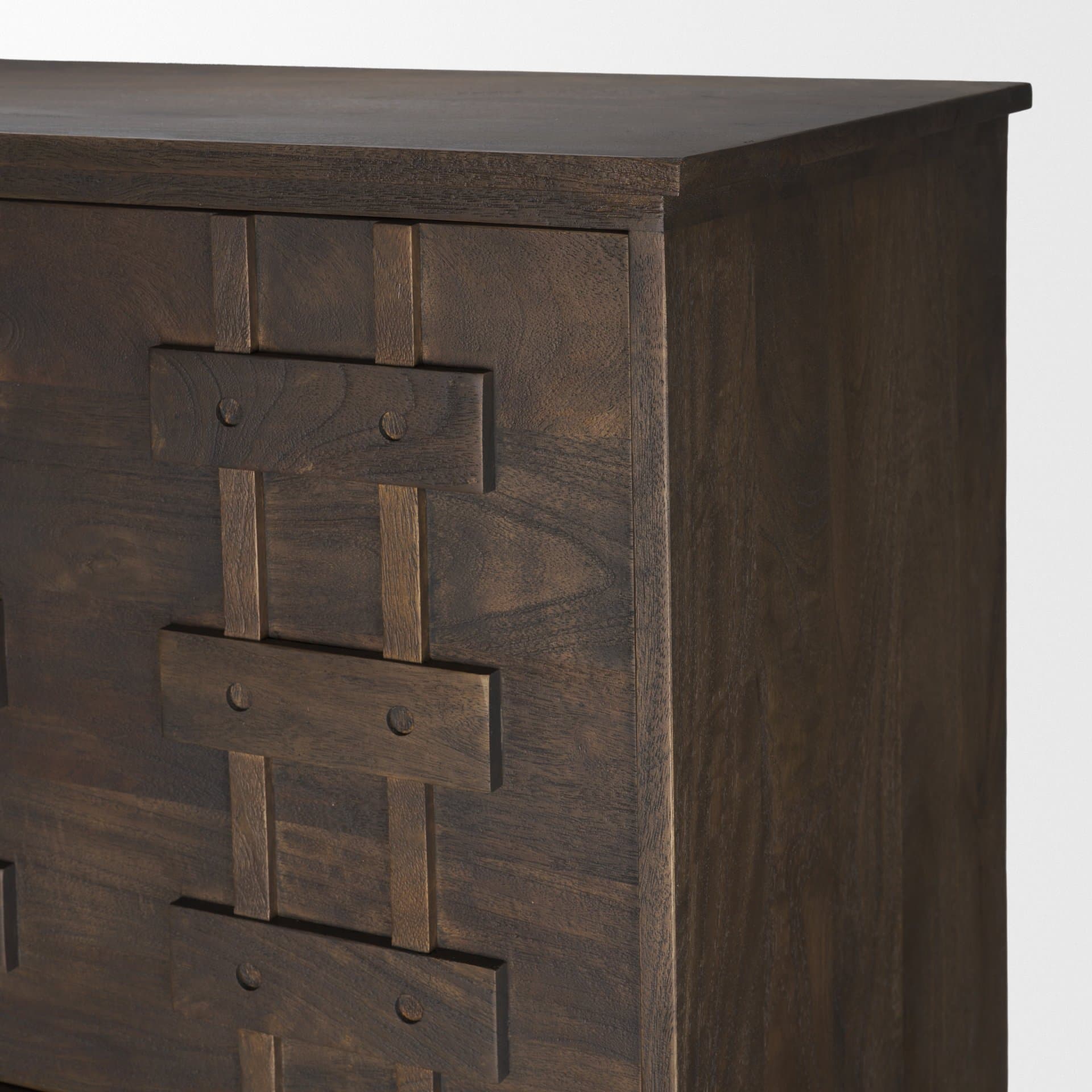 Truss Dark Brown Wood 6 Door Tall Cabinet — product photograph