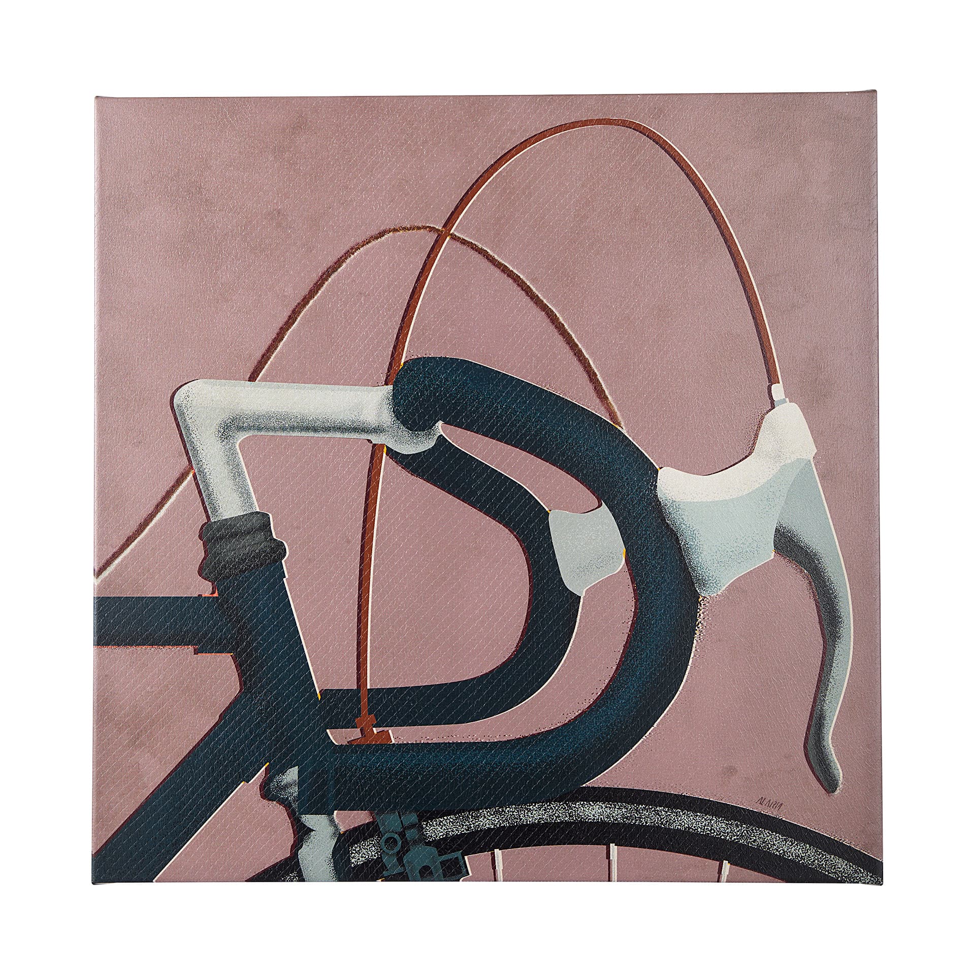 Bike Handle Pink by Alarm a Hand Embellished Textured Canvas — product photograph