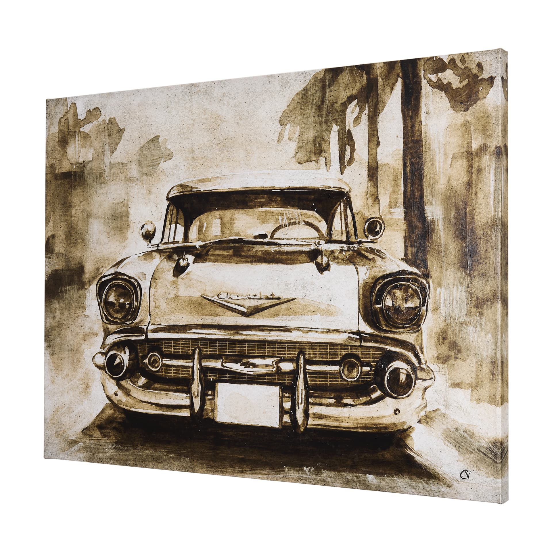 Vintage Car Picture IV by Mercana Studio a Hand Embellished Textured Canvas — product photograph