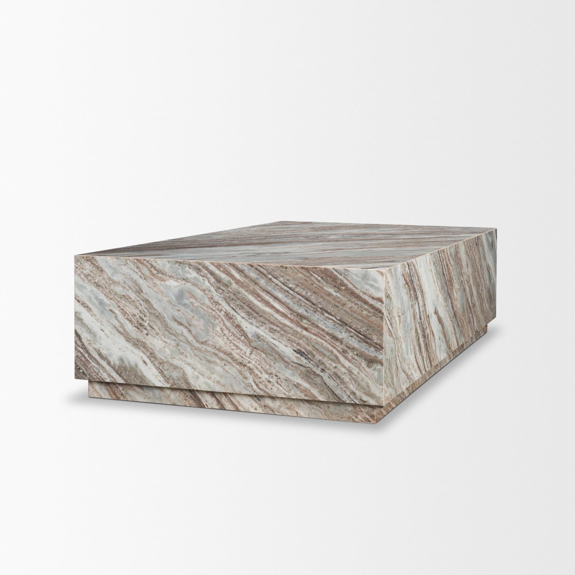 Matteo Solid Pink Marble Rectangular Coffee Table — product photograph