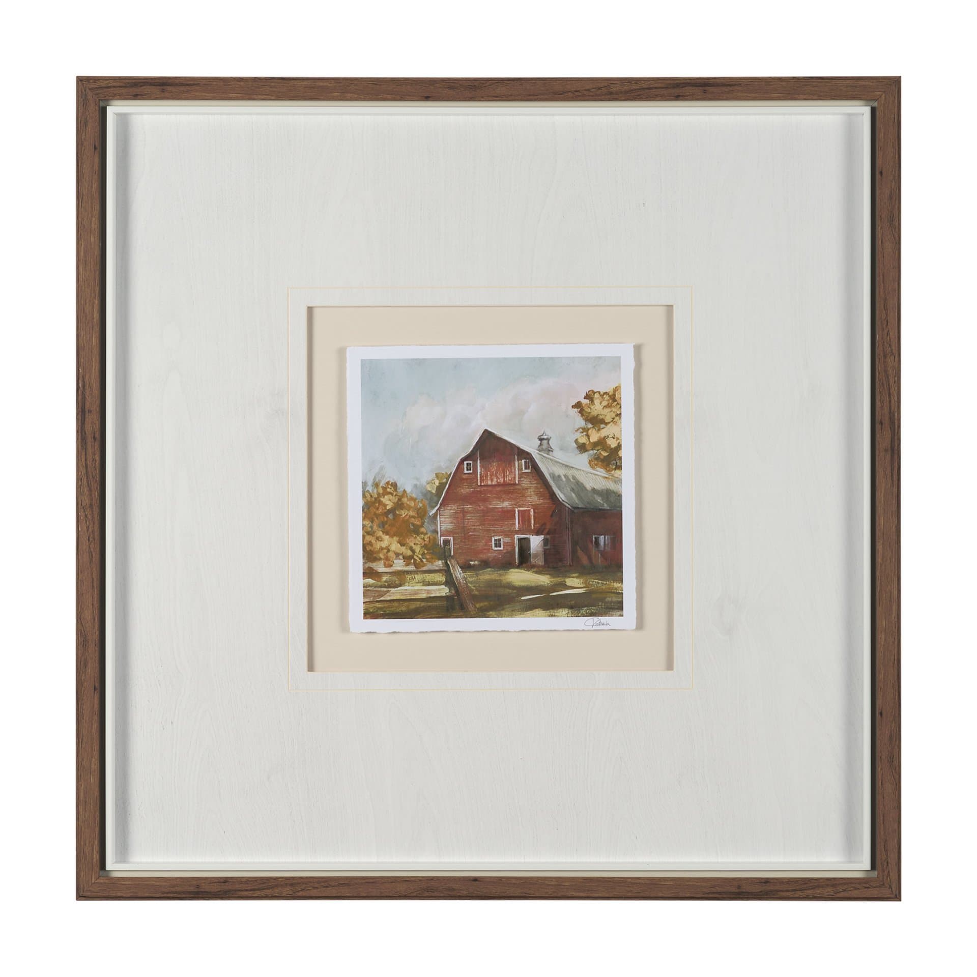 Day at the Farm II by Mercana Studio Hand Embelished Framed Artwork Matted under Glass — product photograph