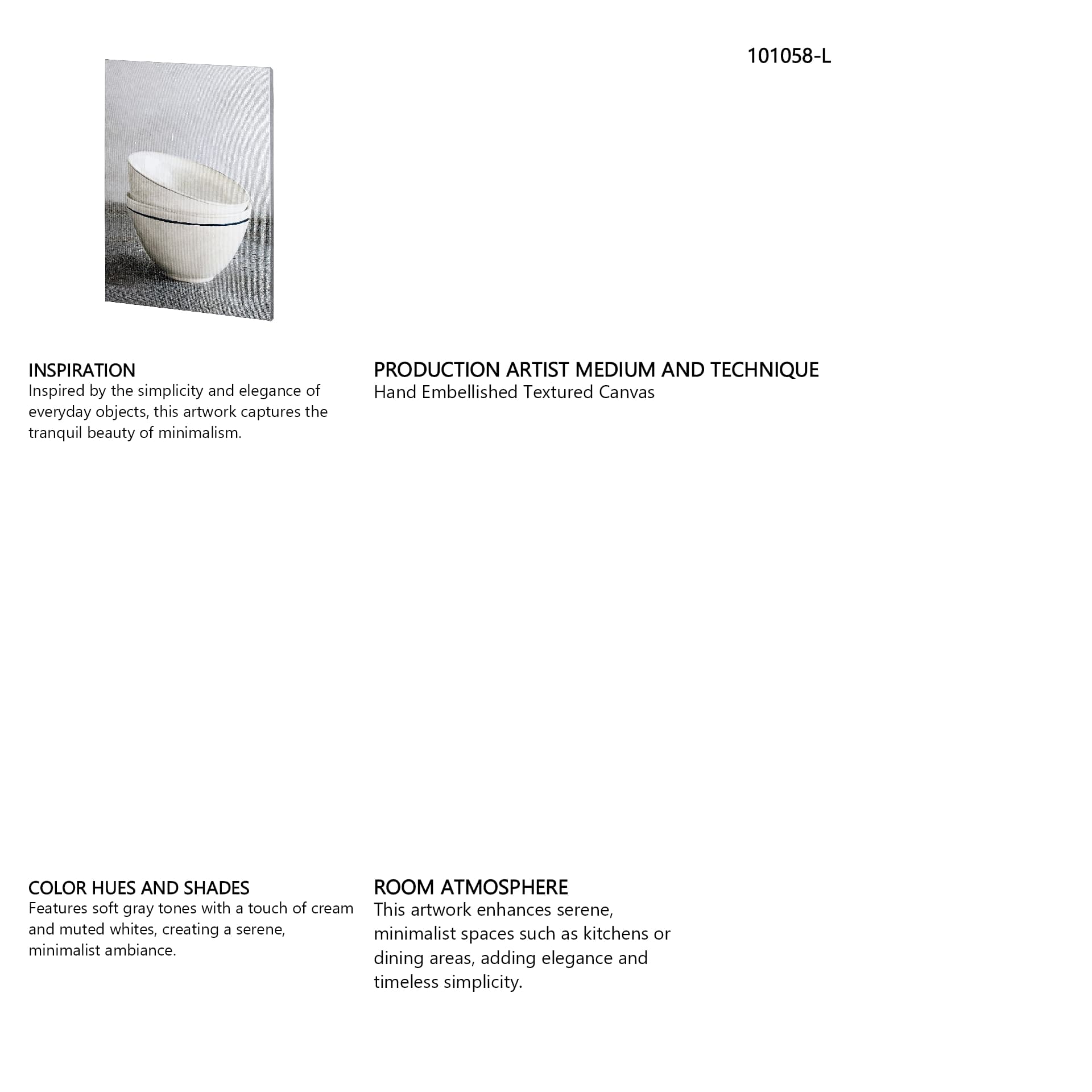 Two Artisan Bowls by Mercana Studio a Hand Embellished Textured Canvas — in a styled room