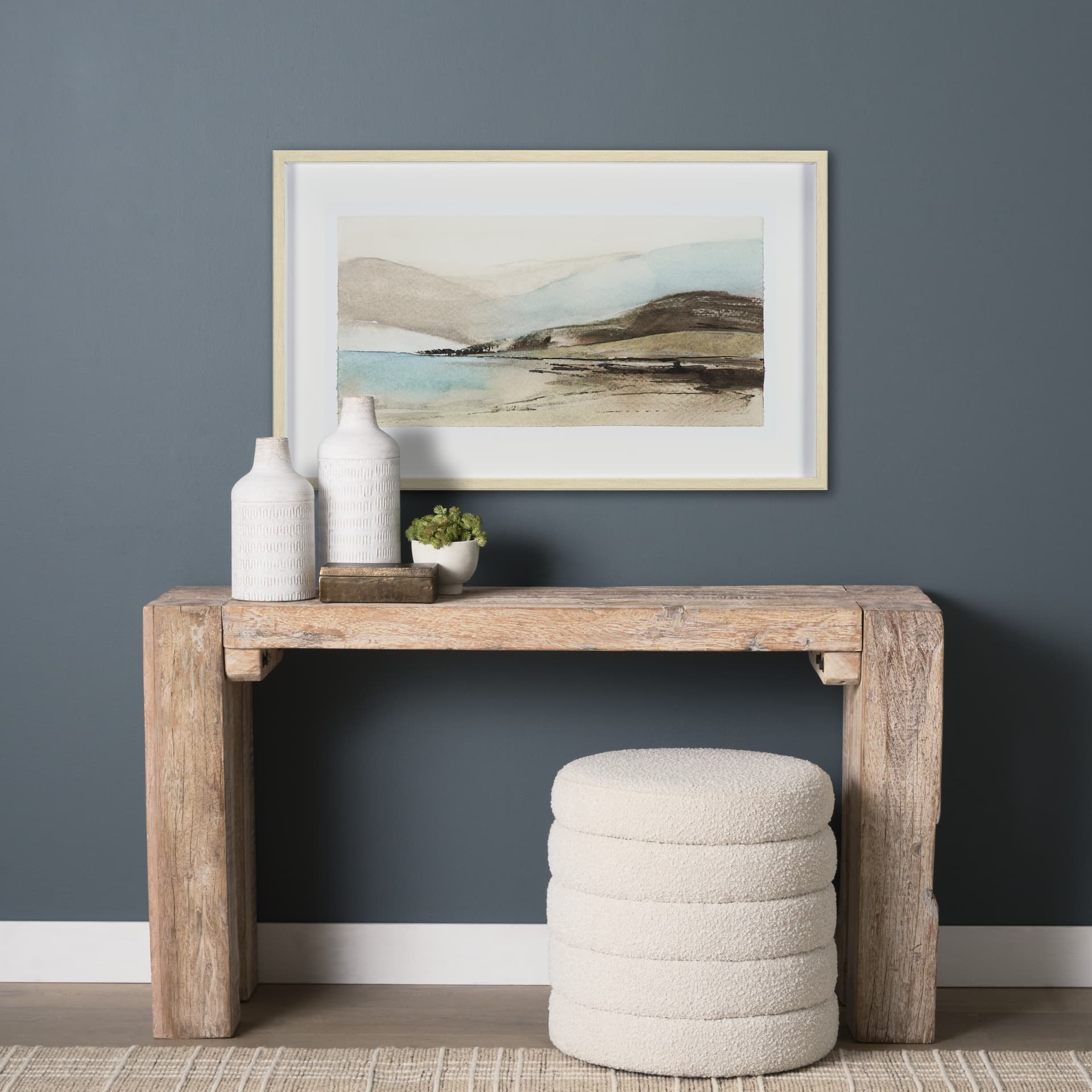 Movement I by Mercana Studio a Framed Art Print Matted under Glass — in a styled room