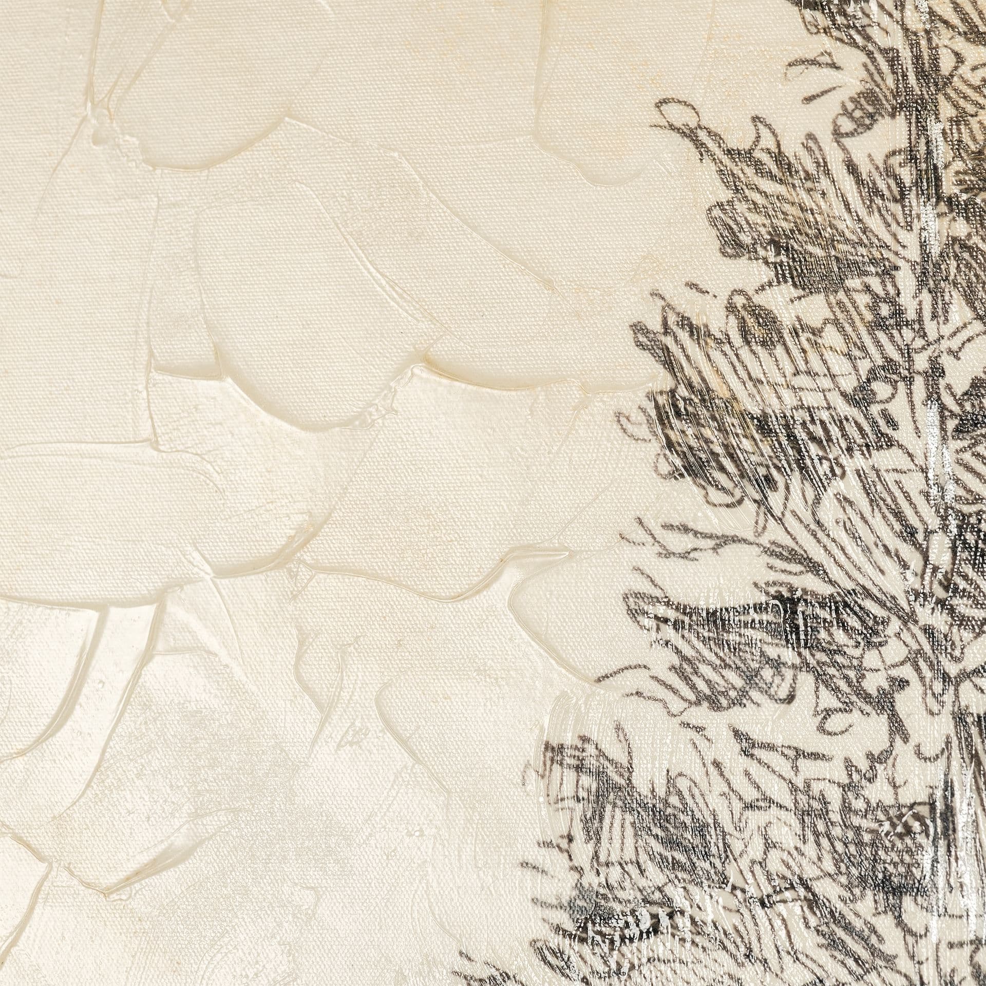 Pacific North West Tree Sketch I by Melissa Wang a Hand Embellished Textured Canvas — product photograph