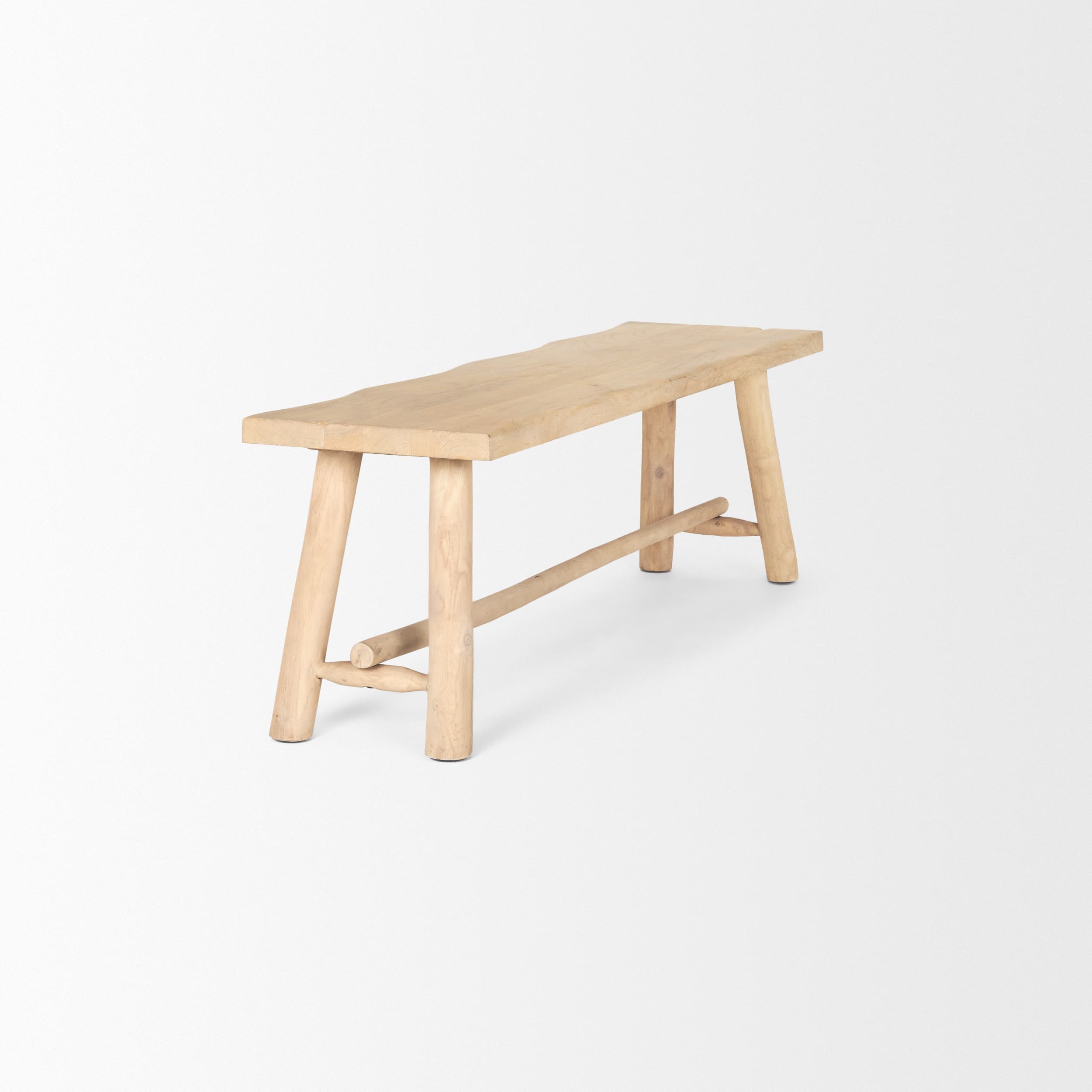 Sekou Light Brown Wooden Craftsman Bench — product photograph