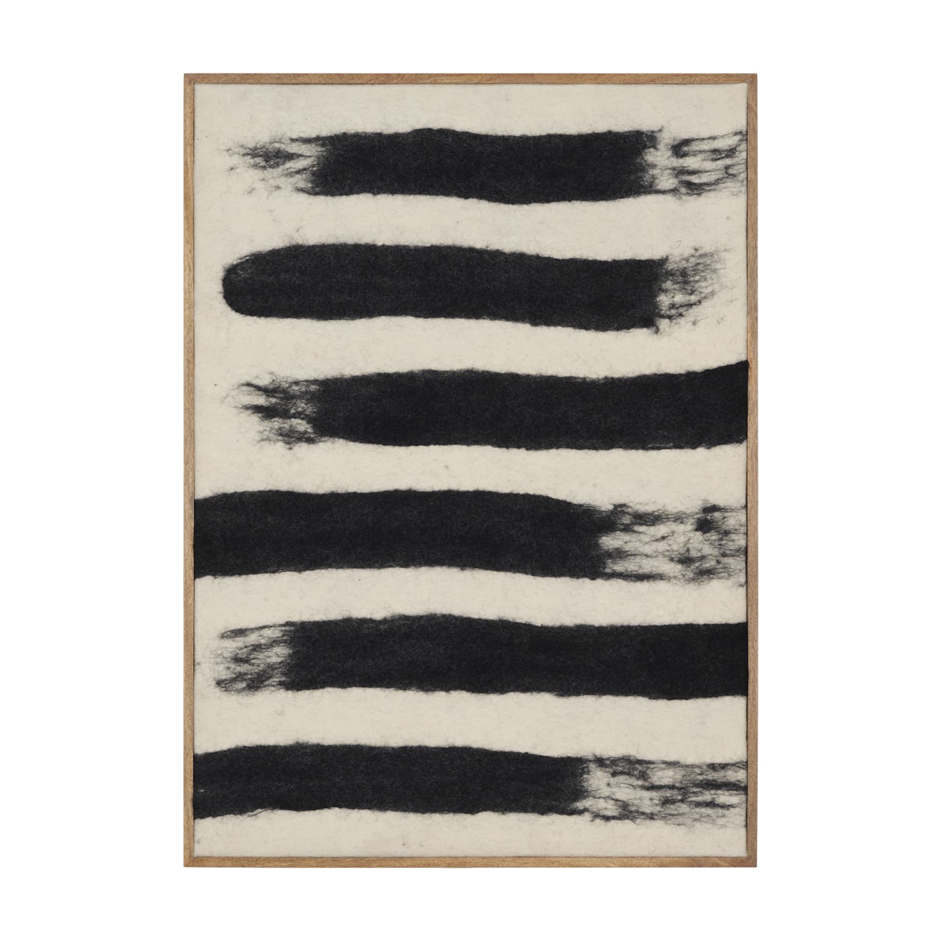 Rollins Small Cream w/ Black Stripes Wool Framed Art — product photograph