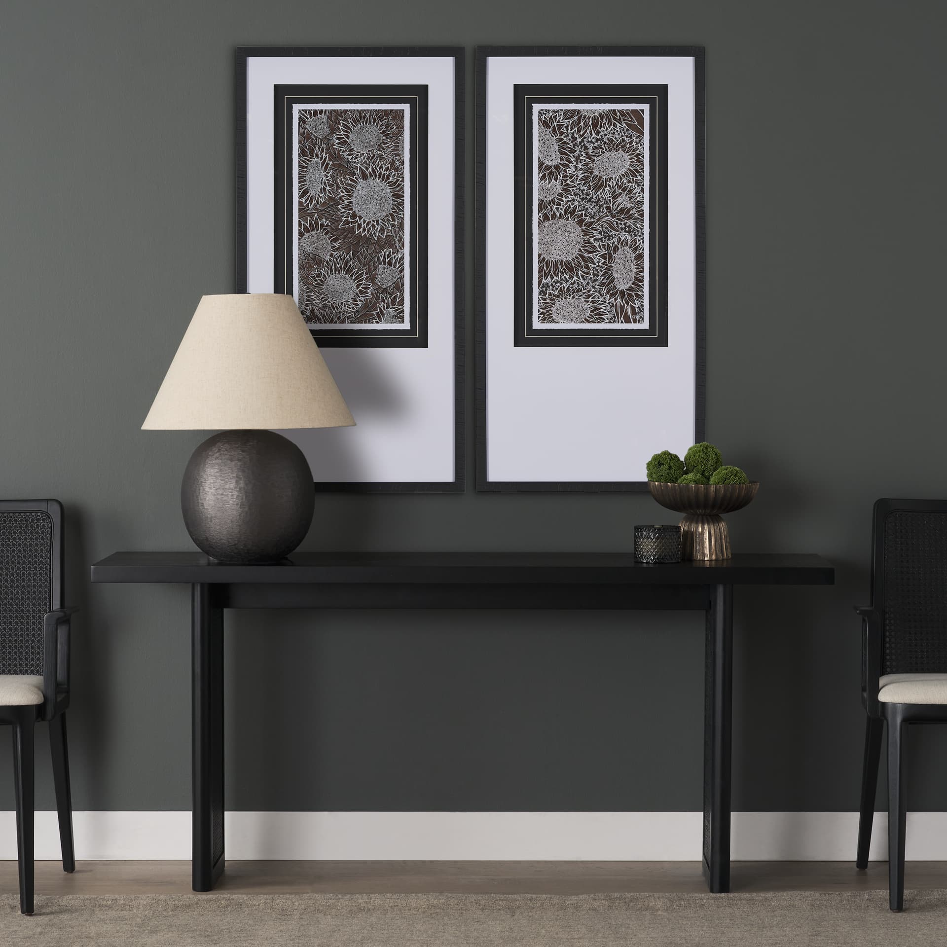 Sunflower Fest I by Mercana Studio a Hand Embellished Textured Framed Art Print Matted under Glass — product photograph
