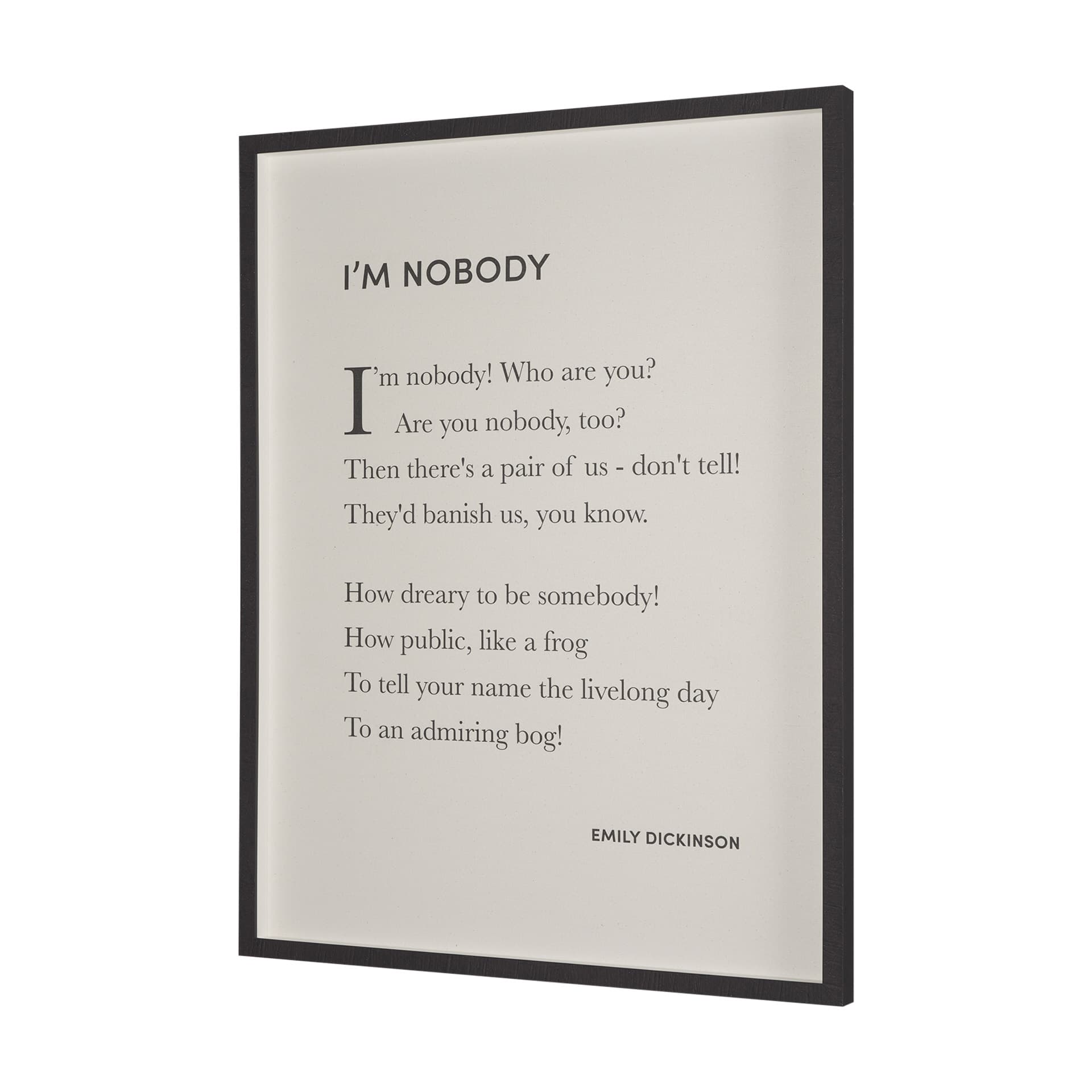 I'm Nobody by Mercana Studio a Hand Embellished Framed Art Print Matted under Glass — product photograph