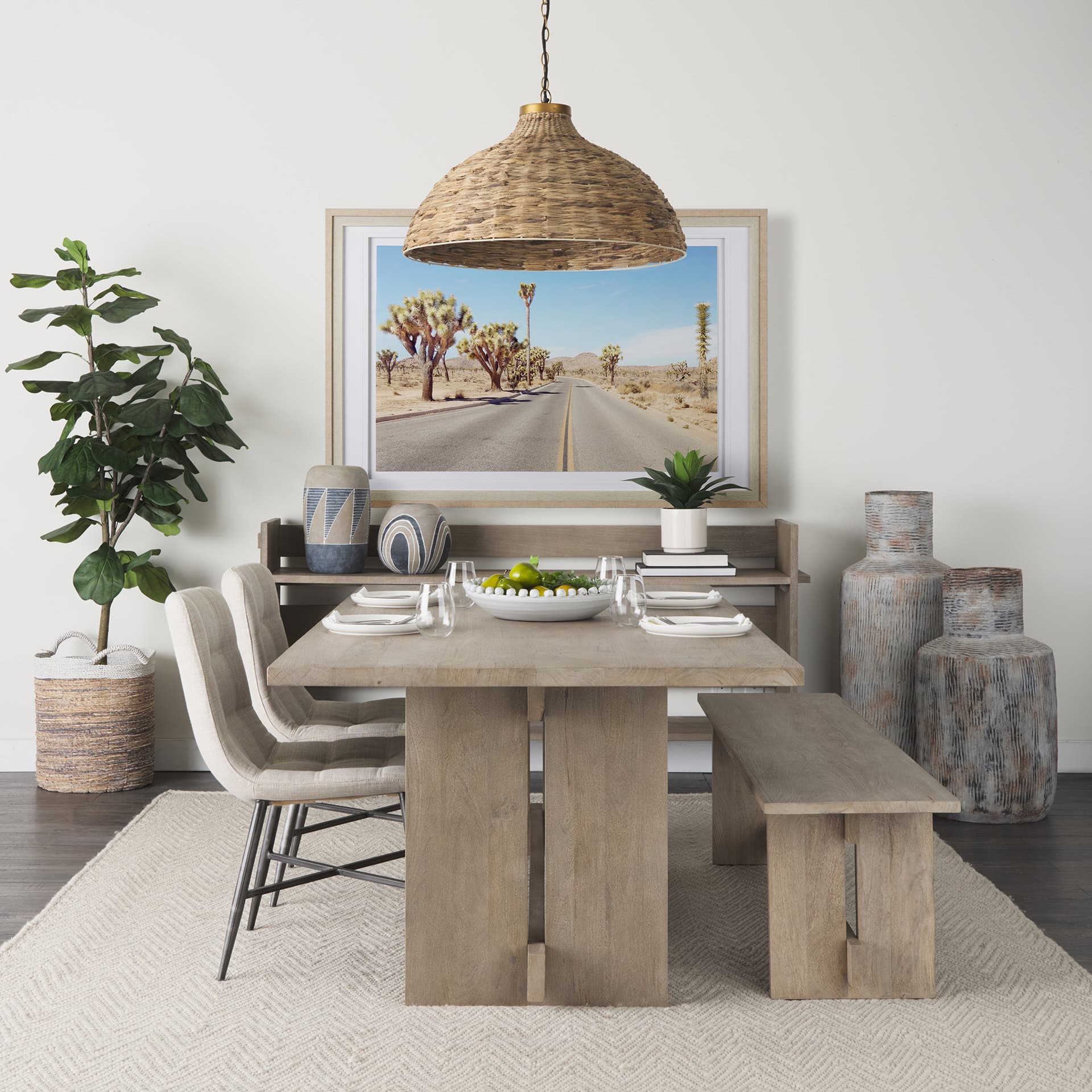 Cove Grey/Brown Ceramic Vase — in a styled room