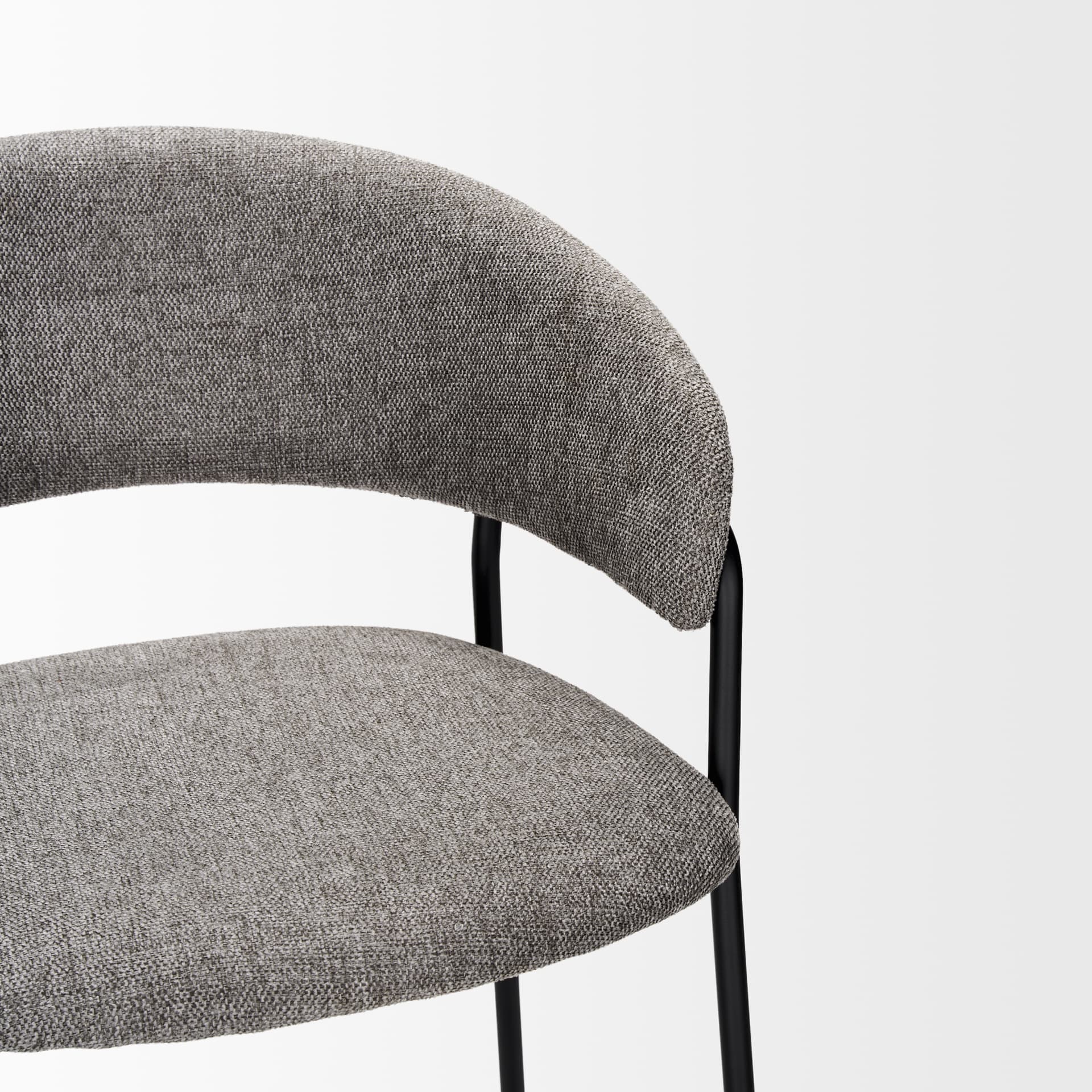 Carolyn Backless 39.8in Seat Bar Stool | Gray Fabric w/ Stool — product photograph