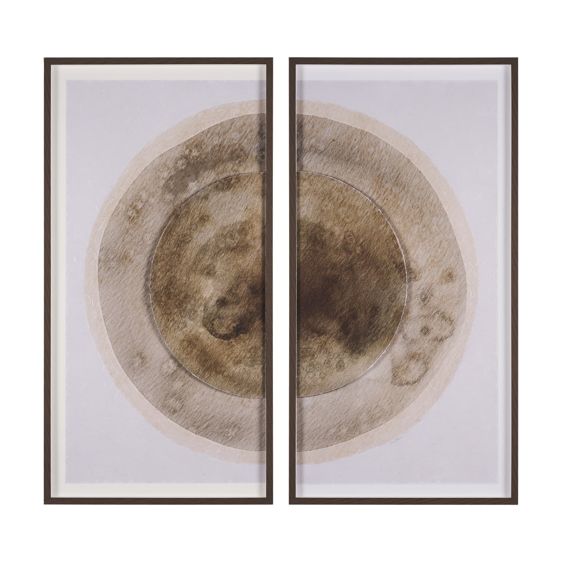 Soft Eclipse (Set of 2) by Mercana Studio a Hand Embellished Framed Art Print Matted under Glass — product photograph