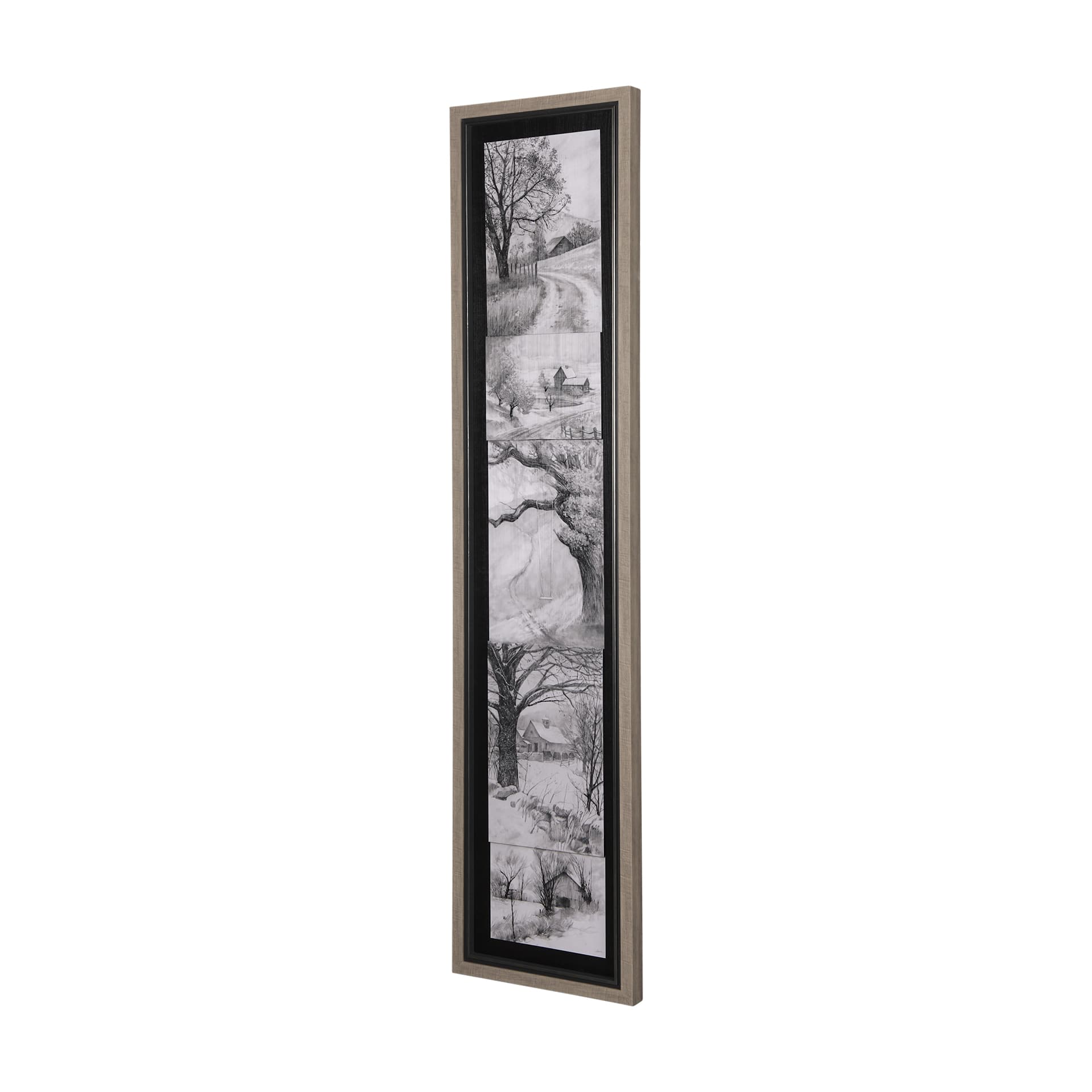 Countryside Sketches II by Ariana a Hand Embellished Textured Framed Art Print — product photograph