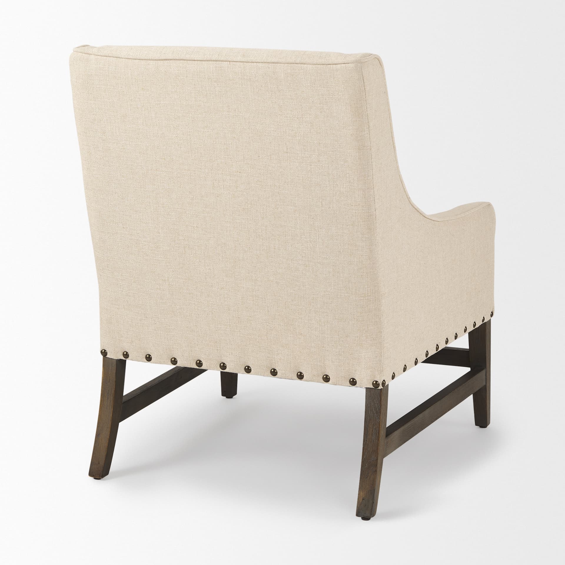 Kensington Cream Linen Fabric and Wood Accent Chair — product photograph