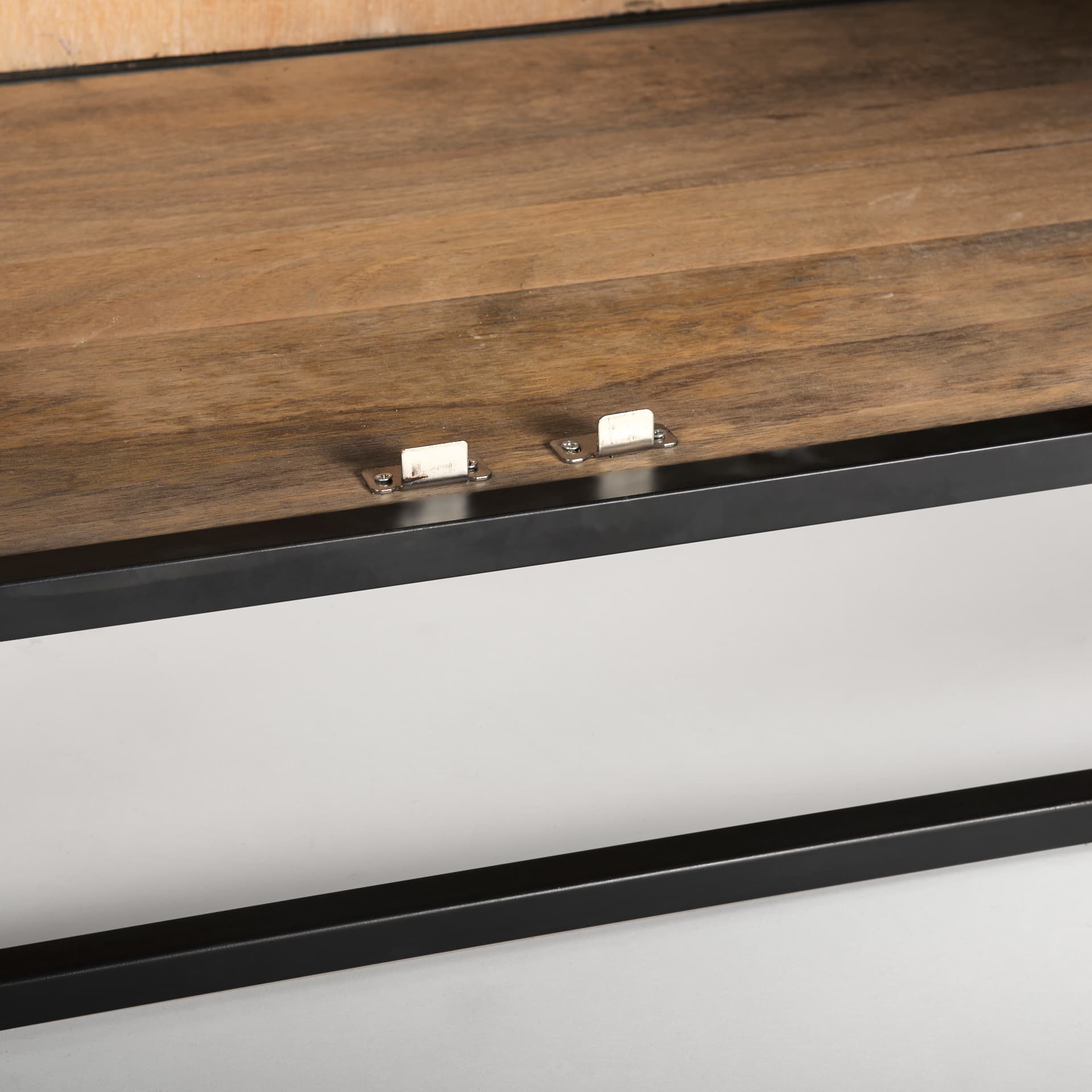 Sloan 47.5W x 85.5H Black Wood W/Black Metal Frame Arch Cabinet — product photograph