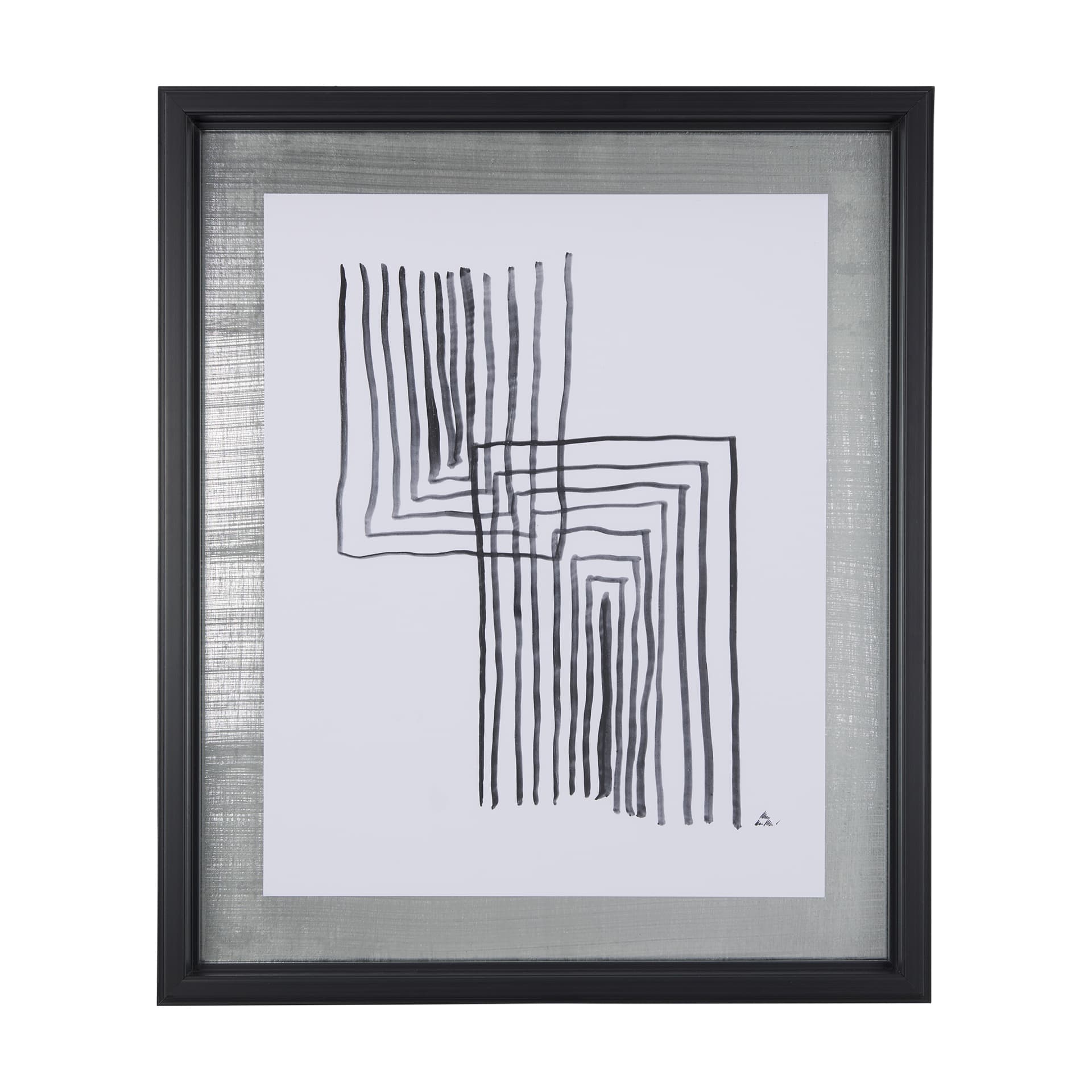 Lines II by Mercana Studio a Hand Embellished Textured Framed Art Print Matted under Glass — product photograph