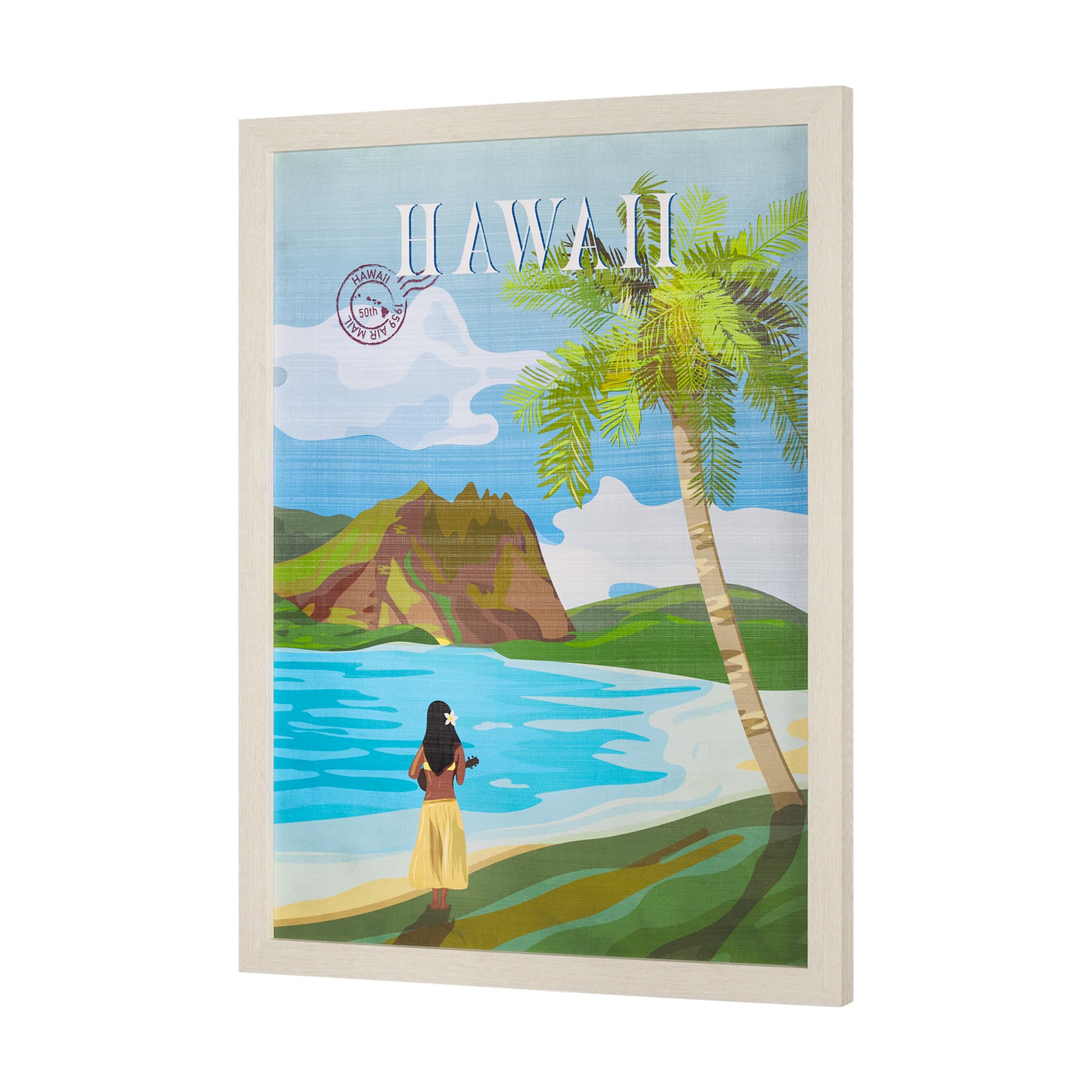 Hawaii Go USA (L) by Mercana Studio a Hand Embellished Decograph Framed Art Print — product photograph