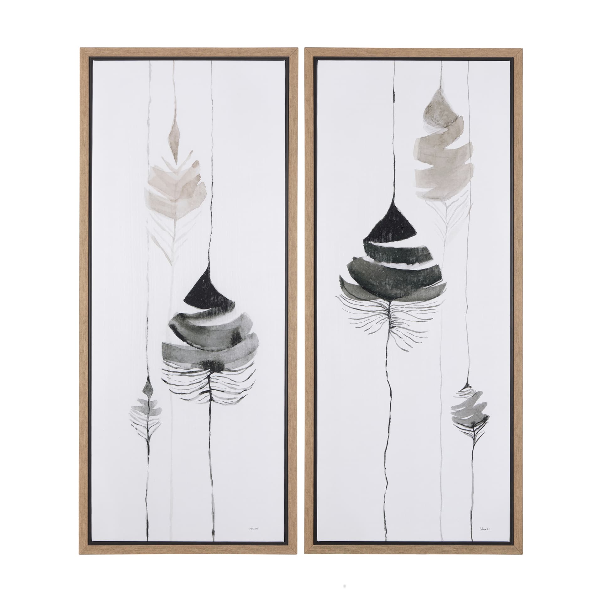 Rain of Leaf I by Mercana Studio a Hand Embellished Textured Framed Canvas — product photograph