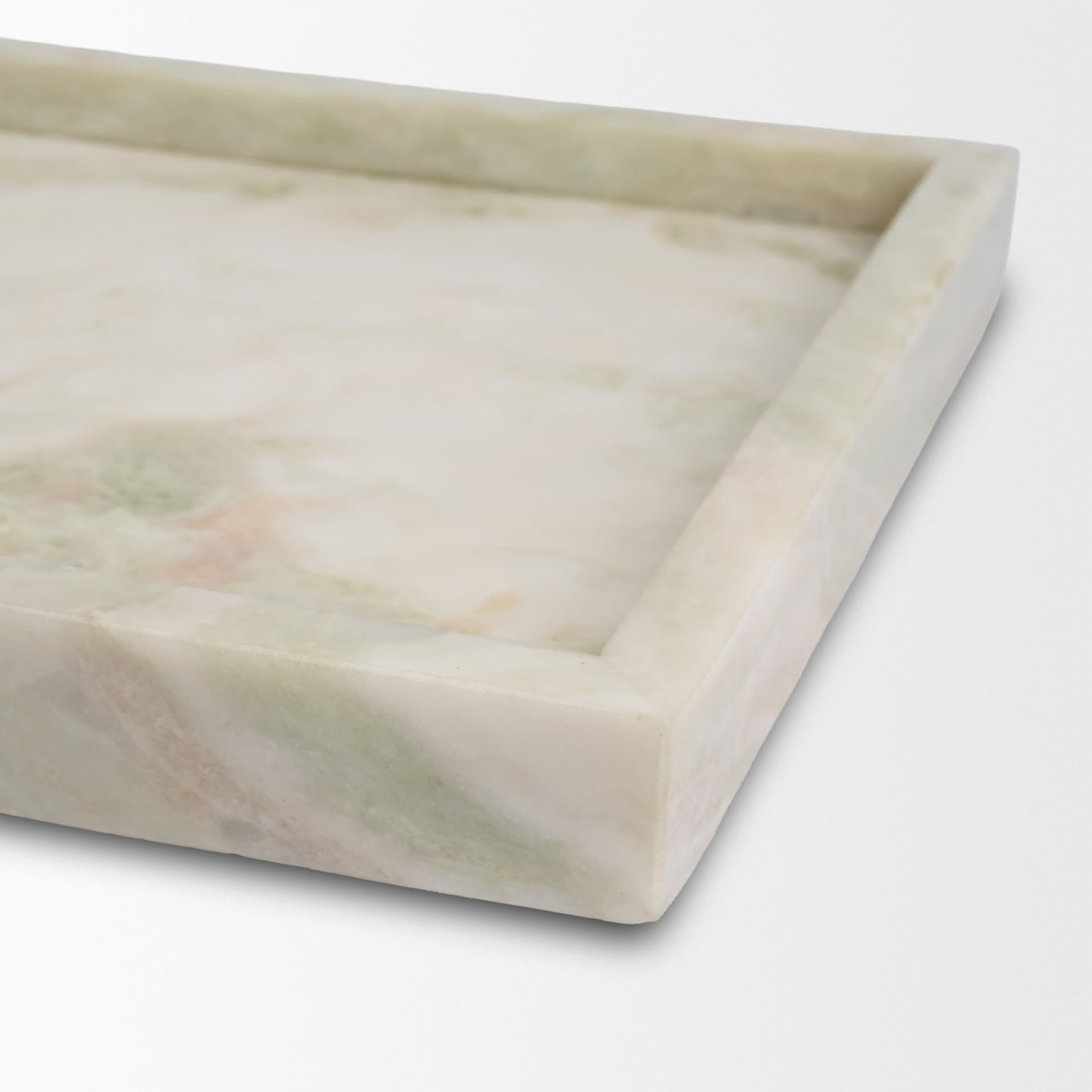 Stratus Gray Marble Square Decorative Tray — product photograph