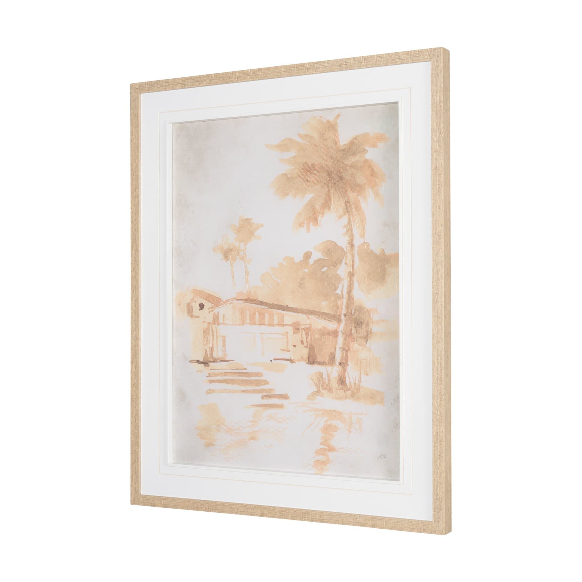 Palm Spring II by Mercana Studio Hand-Embellished Framed Artwork Matted under Glass — product photograph