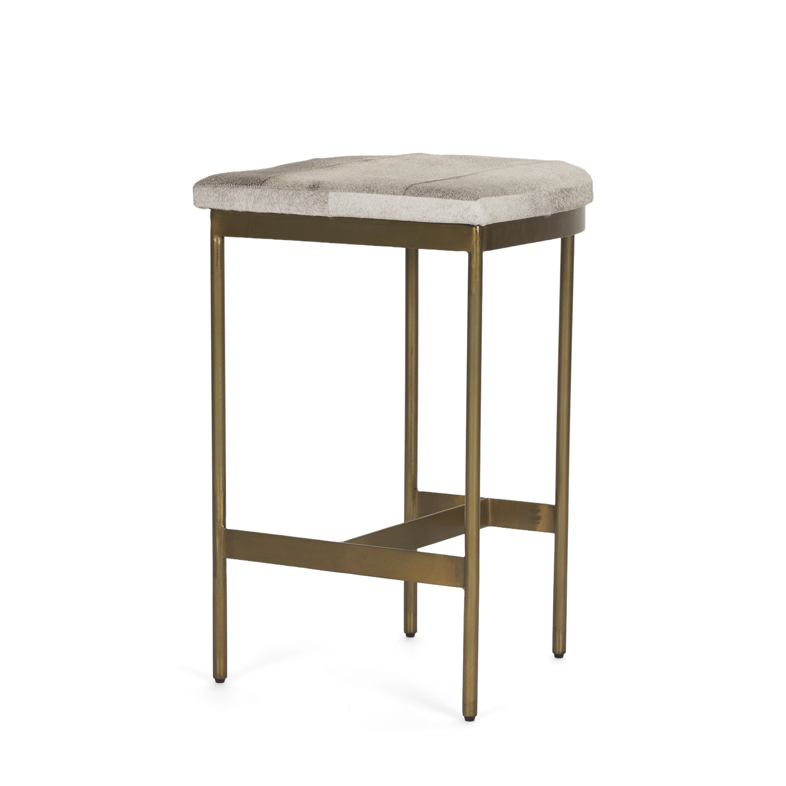 Millie Backless 26.25in Seat Counter Stool | Gray Hair-On-Hide — product photograph