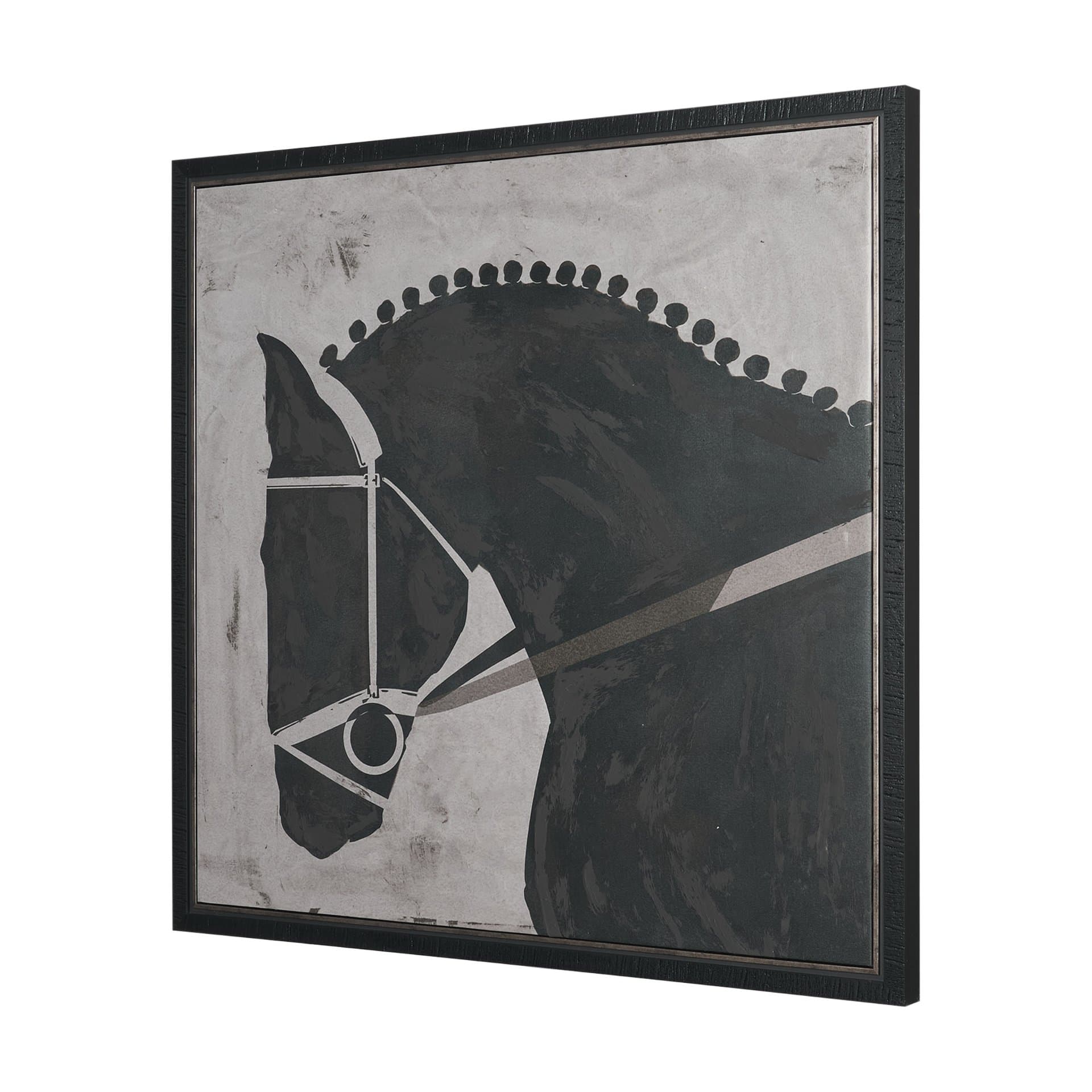 Steed 1 by Mercana Studio Hand-Embellished Textured Framed Canvas Artwork — product photograph