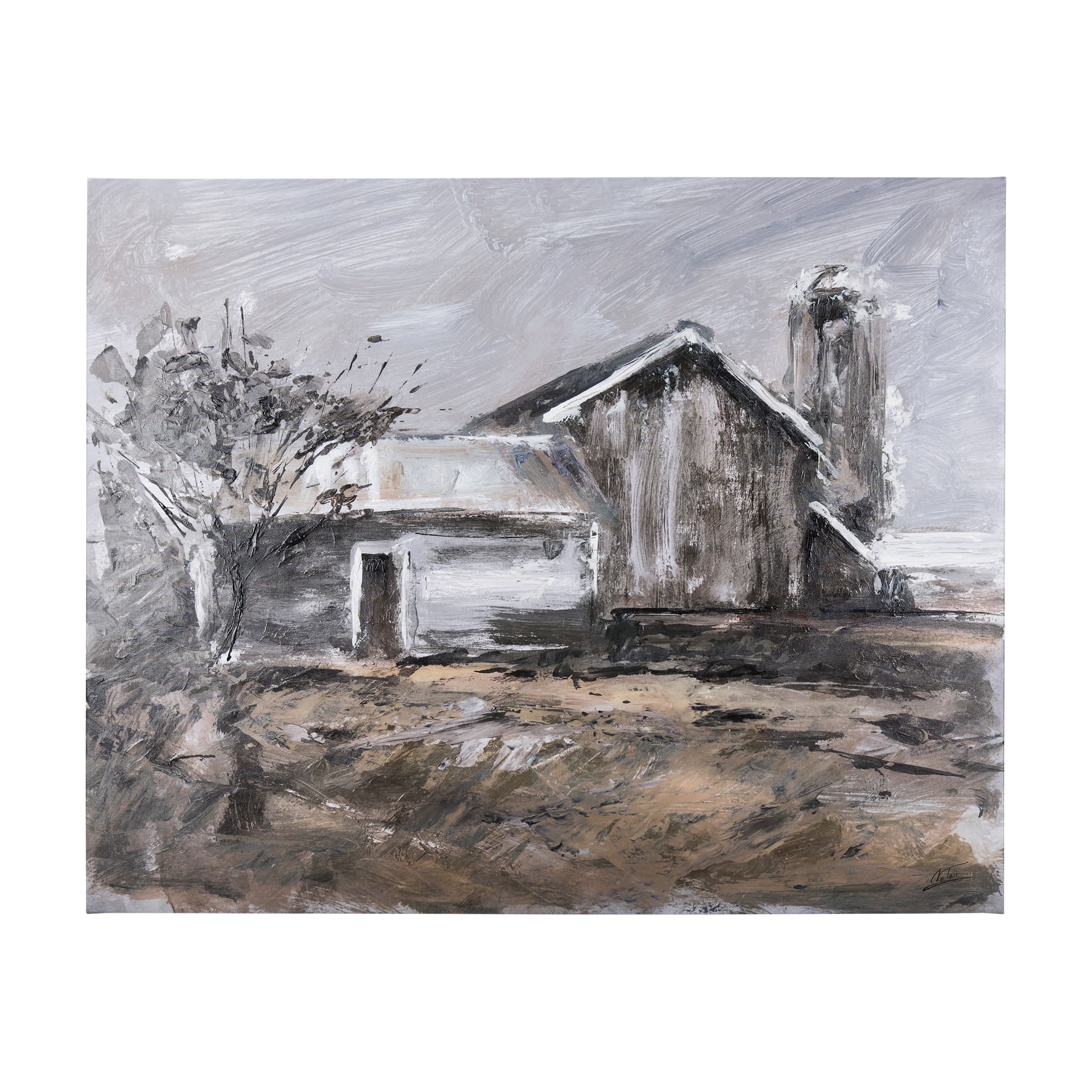 Late Autumn in Countryside III by Mercana Studio a Hand Embellished Textured Canvas — product photograph