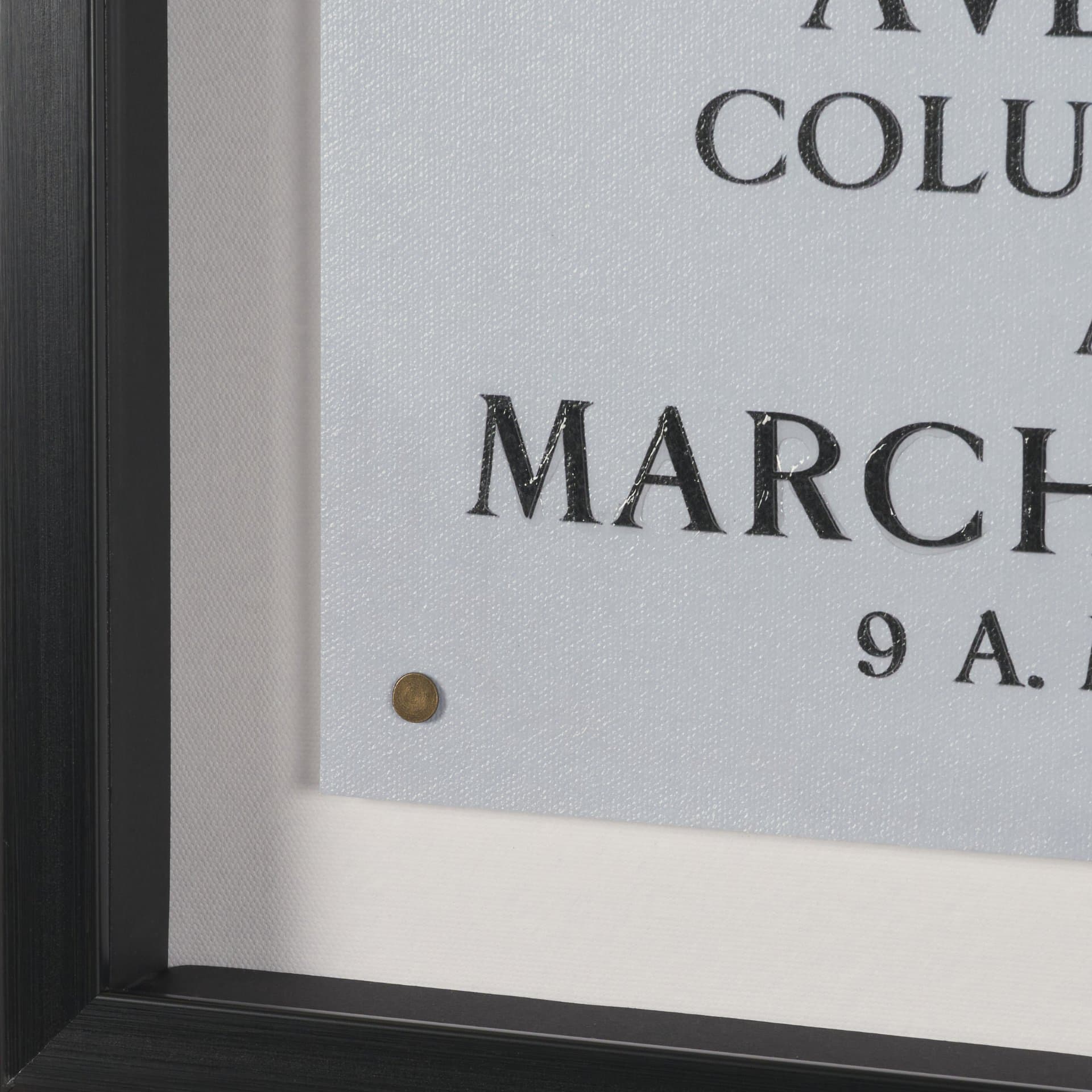 Ephemera Sculpture by The Vintage Collection Hand Embelished Text Framed Artwork Matted under Glass — product photograph