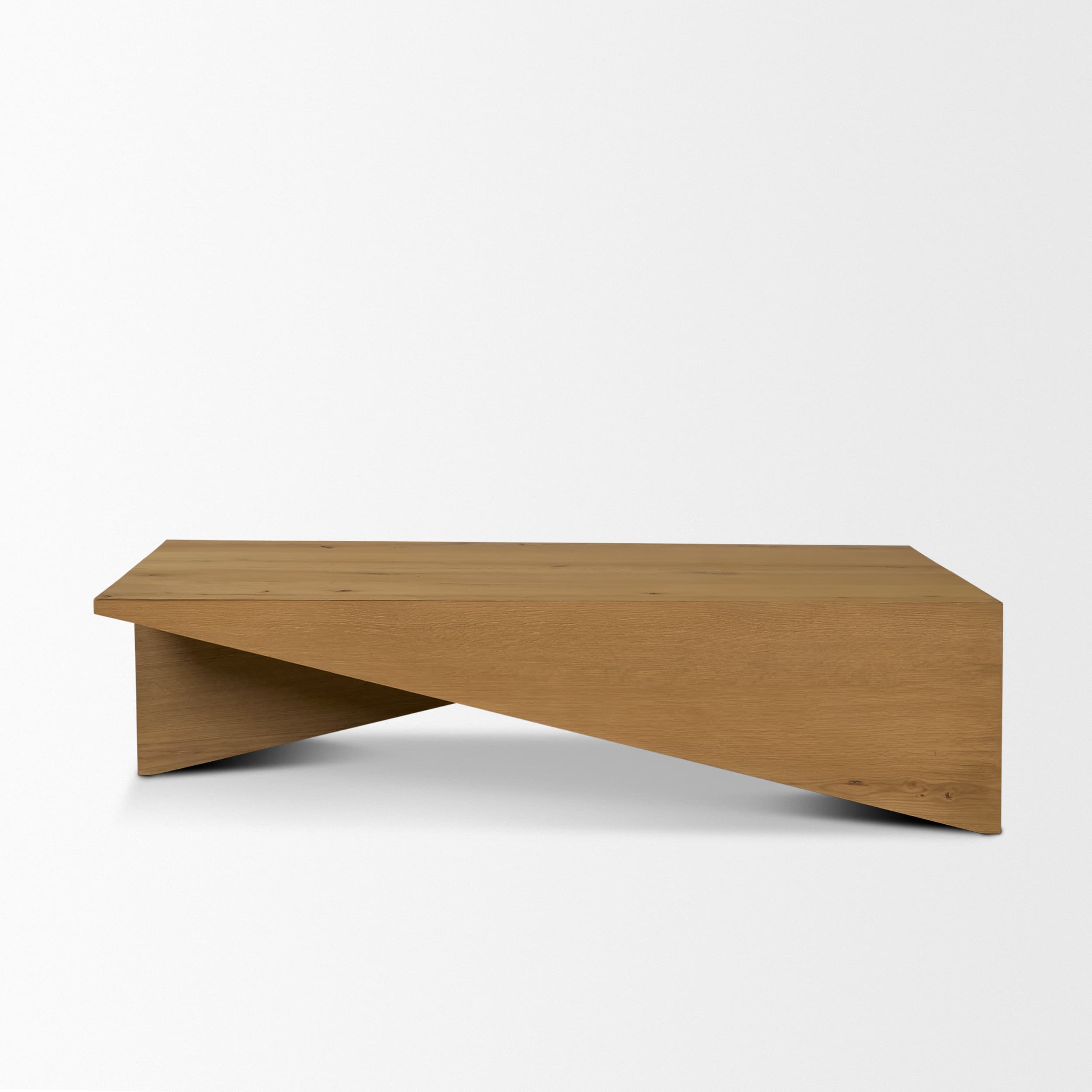 West Light Brown Oak Wood Rectangular Coffee Table — product photograph