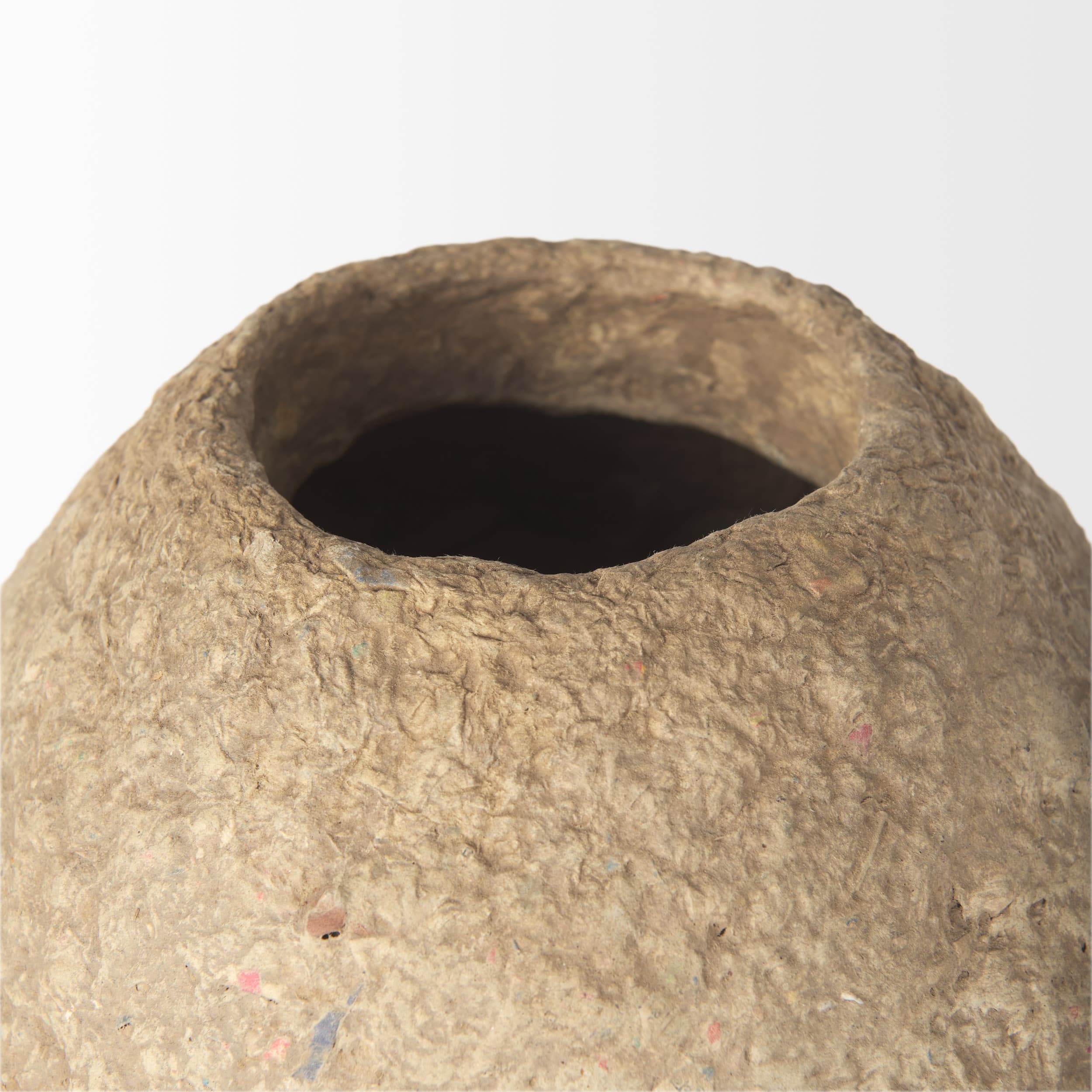 Rundal Large Beige Paper Mache Vase — product photograph