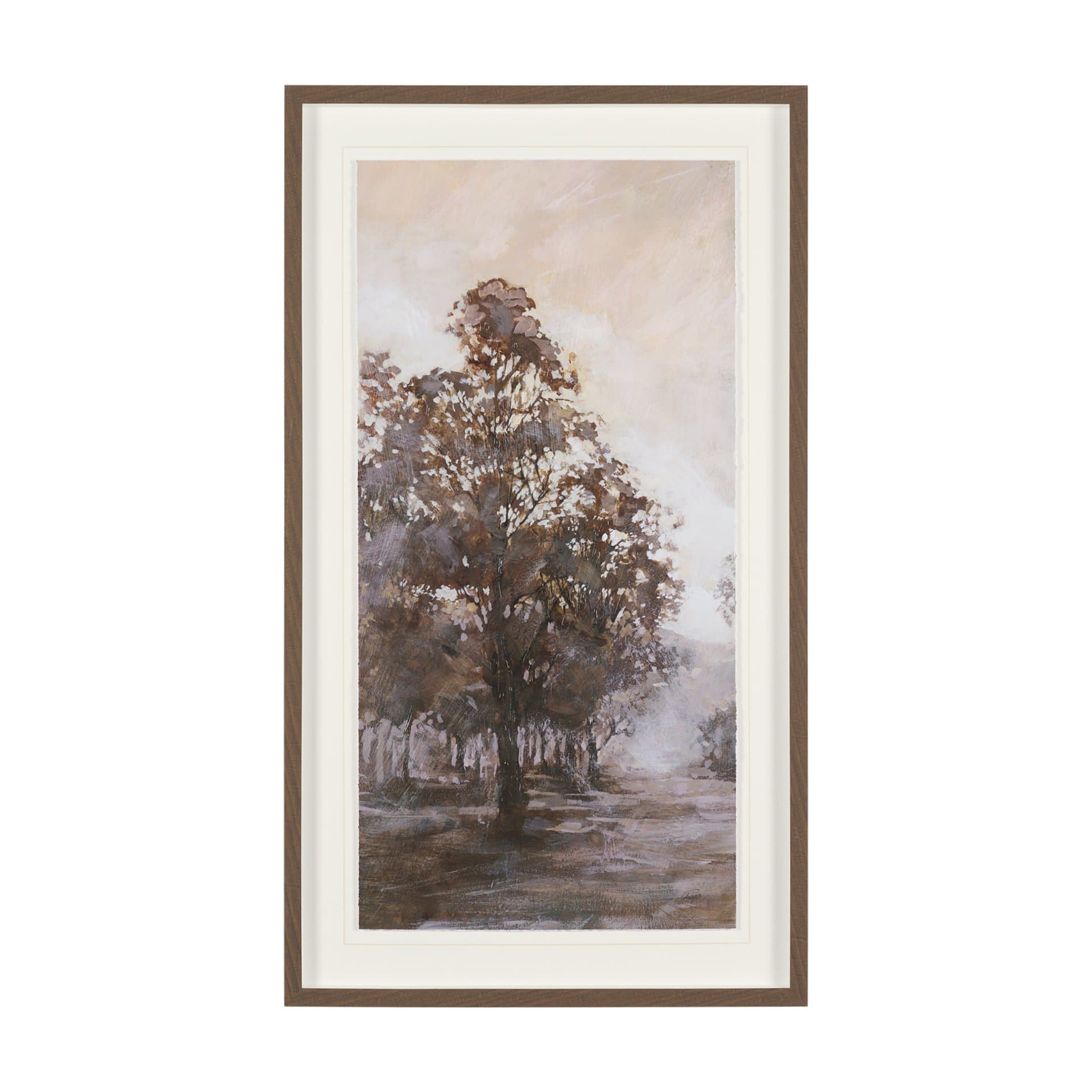 Peaceful Forest II by Mercana Studio Hand-Embellished Textured Framed Artwork Matted under Glass — product photograph