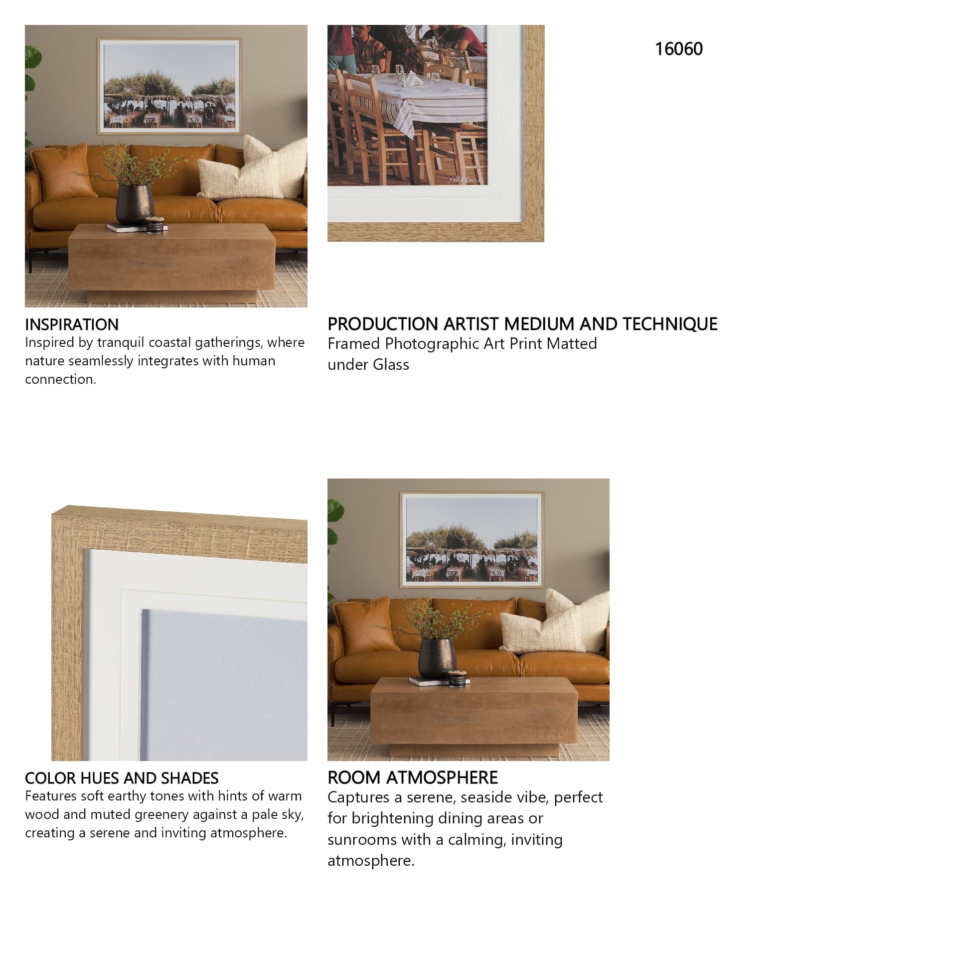 Greek Feast by Kelly Frere FramedPhoto Print Matted under Glass — in a styled room