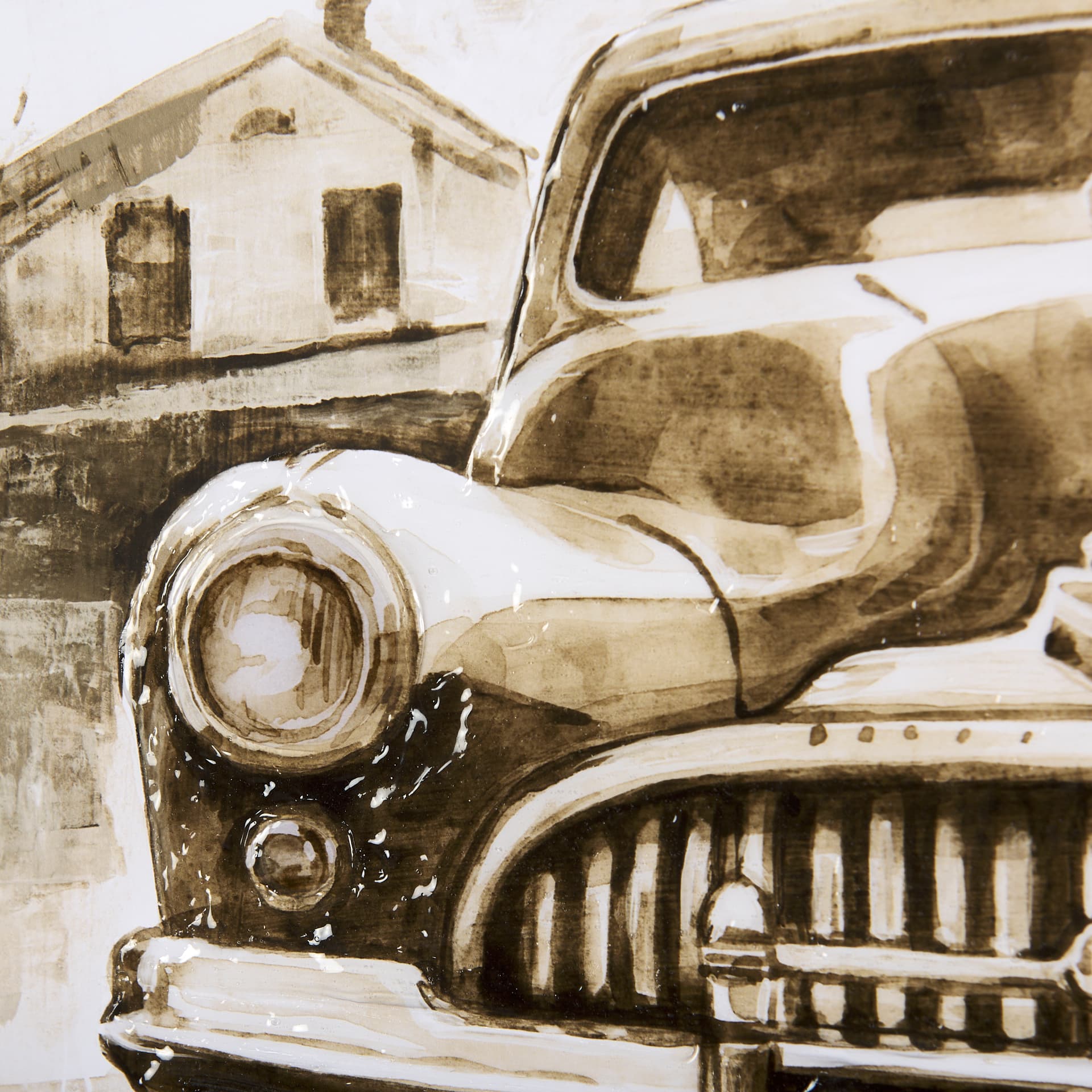 Vintage Car Picture III by Mercana Studio Hand Embellished Framed Art Print Matted under Glass — product photograph