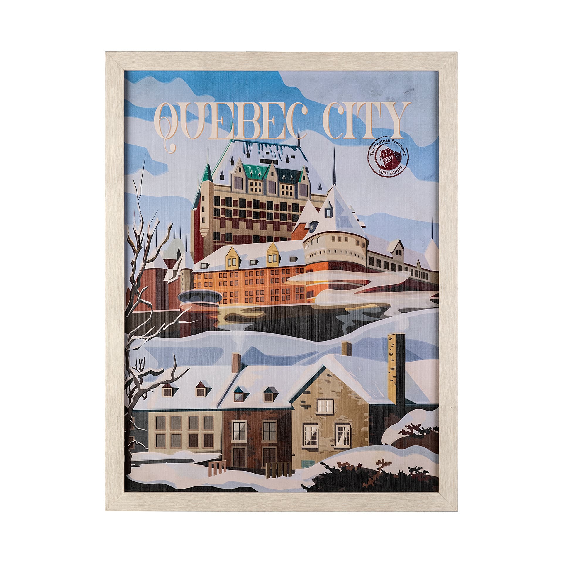 Quebec City Go Canada (L) by Mercana Studio a Hand Embellished Decograph Framed Art Print — product photograph